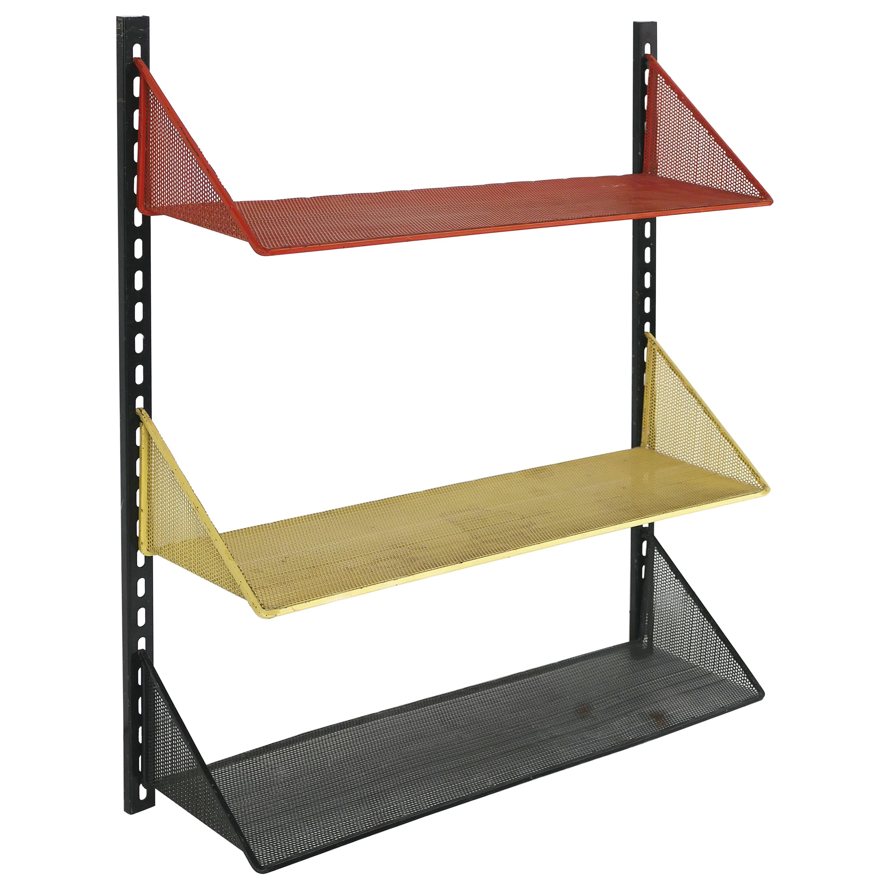 Mathieu Matégot Wall Shelf with Adjustable Shelves
