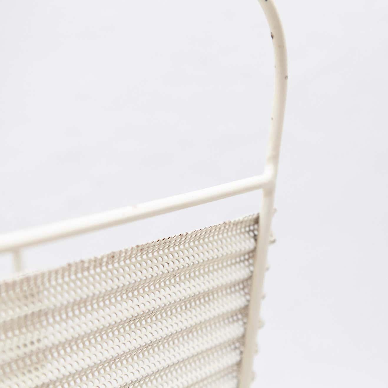 Mathieu Matégot White Magazine Holder, circa 1950 For Sale 7