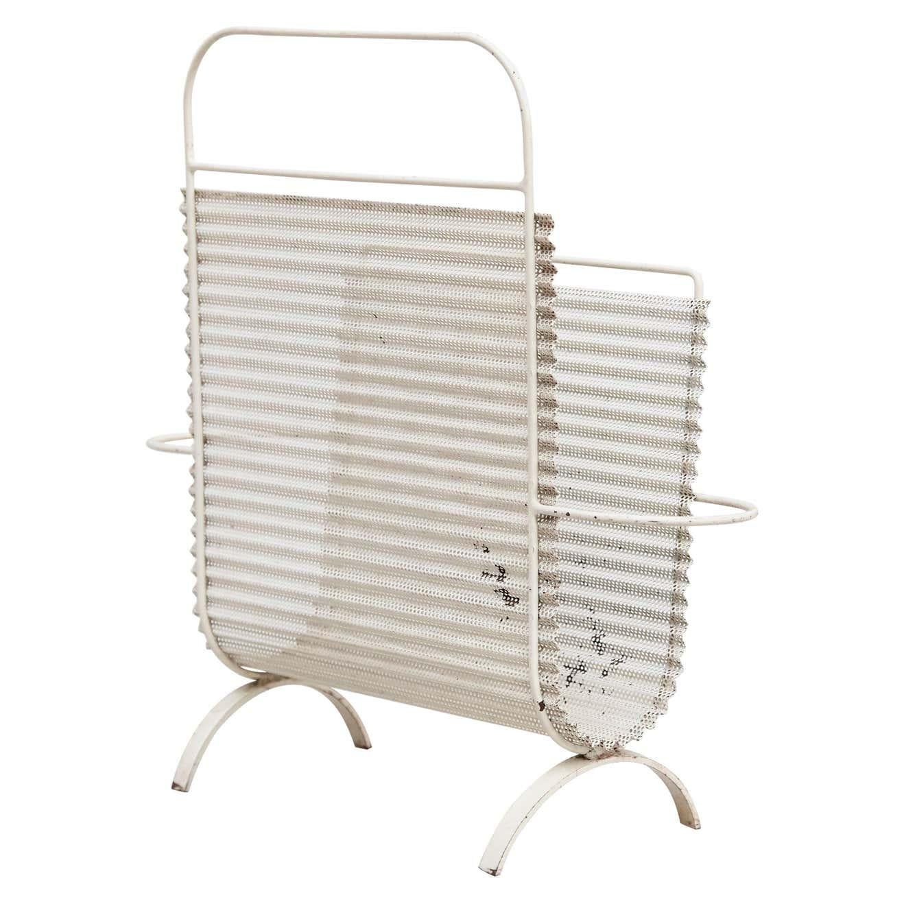 Mathieu Matégot White Magazine Holder, circa 1950 For Sale 8