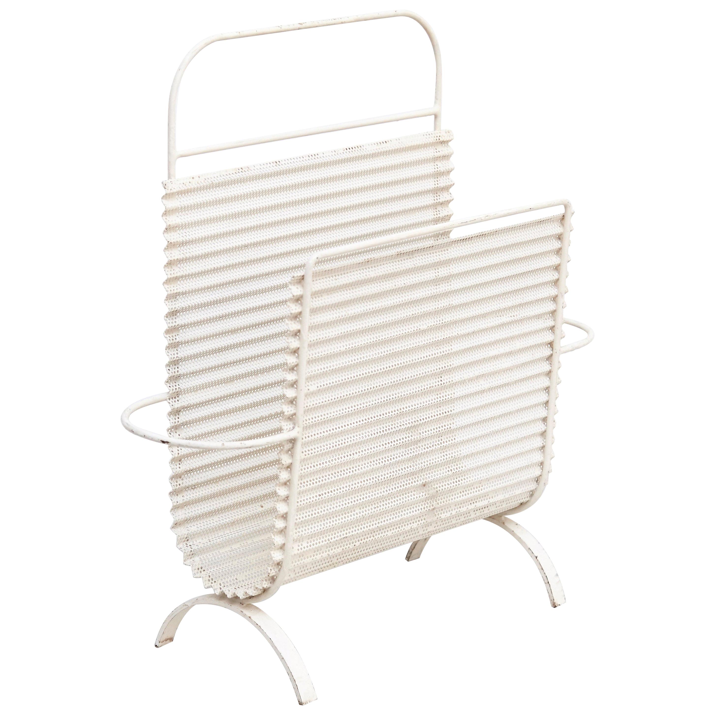 Mathieu Mategot White Magazine Holder, circa 1950