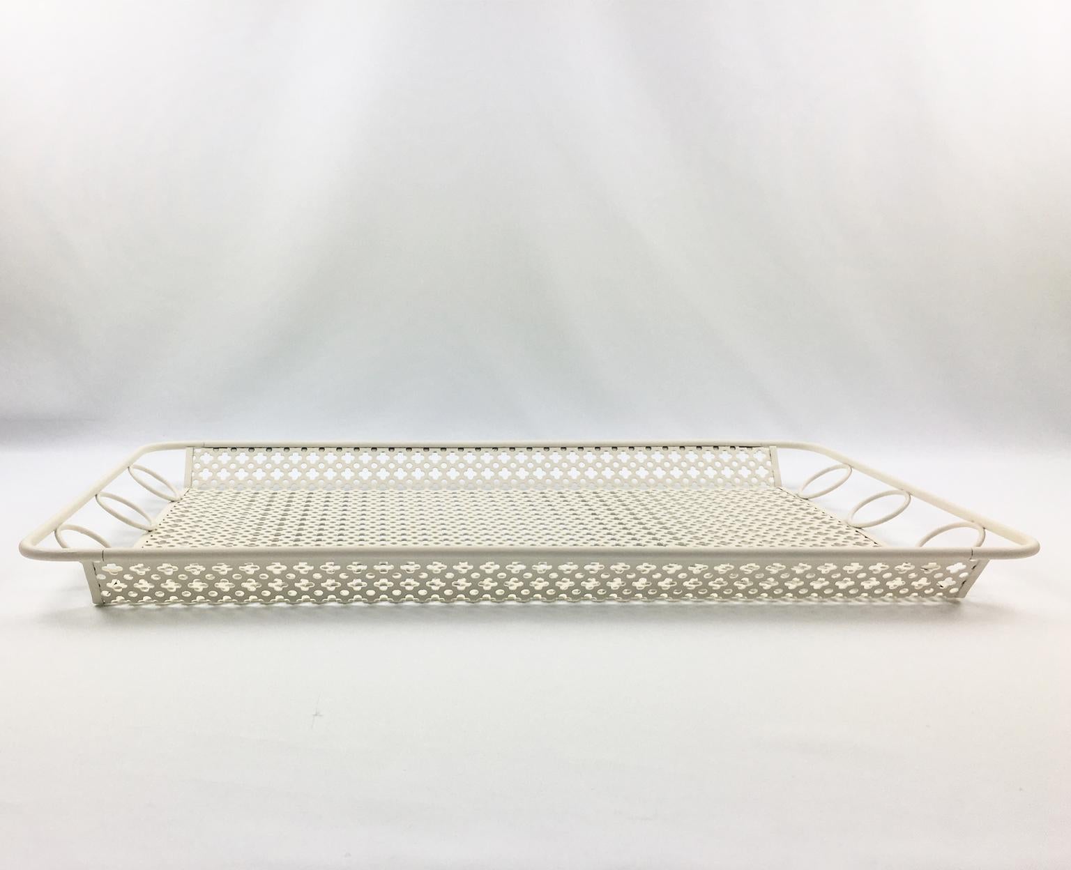 20th Century Mathieu Mategot White Metal Barware Tray