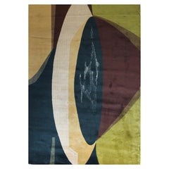 Vintage Mathieu Matégot Wool Rug by Aubusson, circa 1950, France