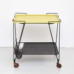 Mathieu Matégot Yellow and Black Trolley, circa 1950