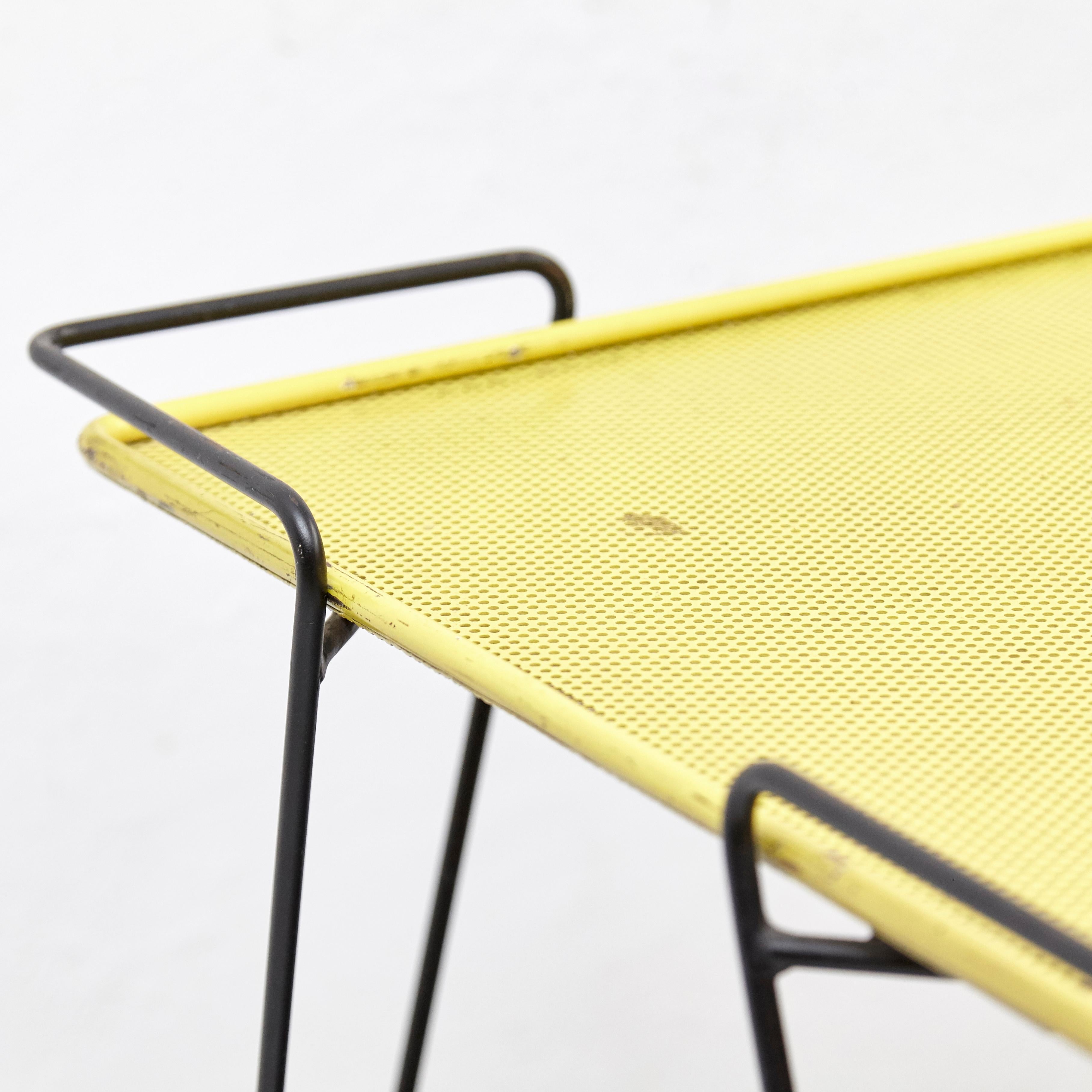 Metal Mathieu Mategot Yellow and Black Trolley, circa 1950