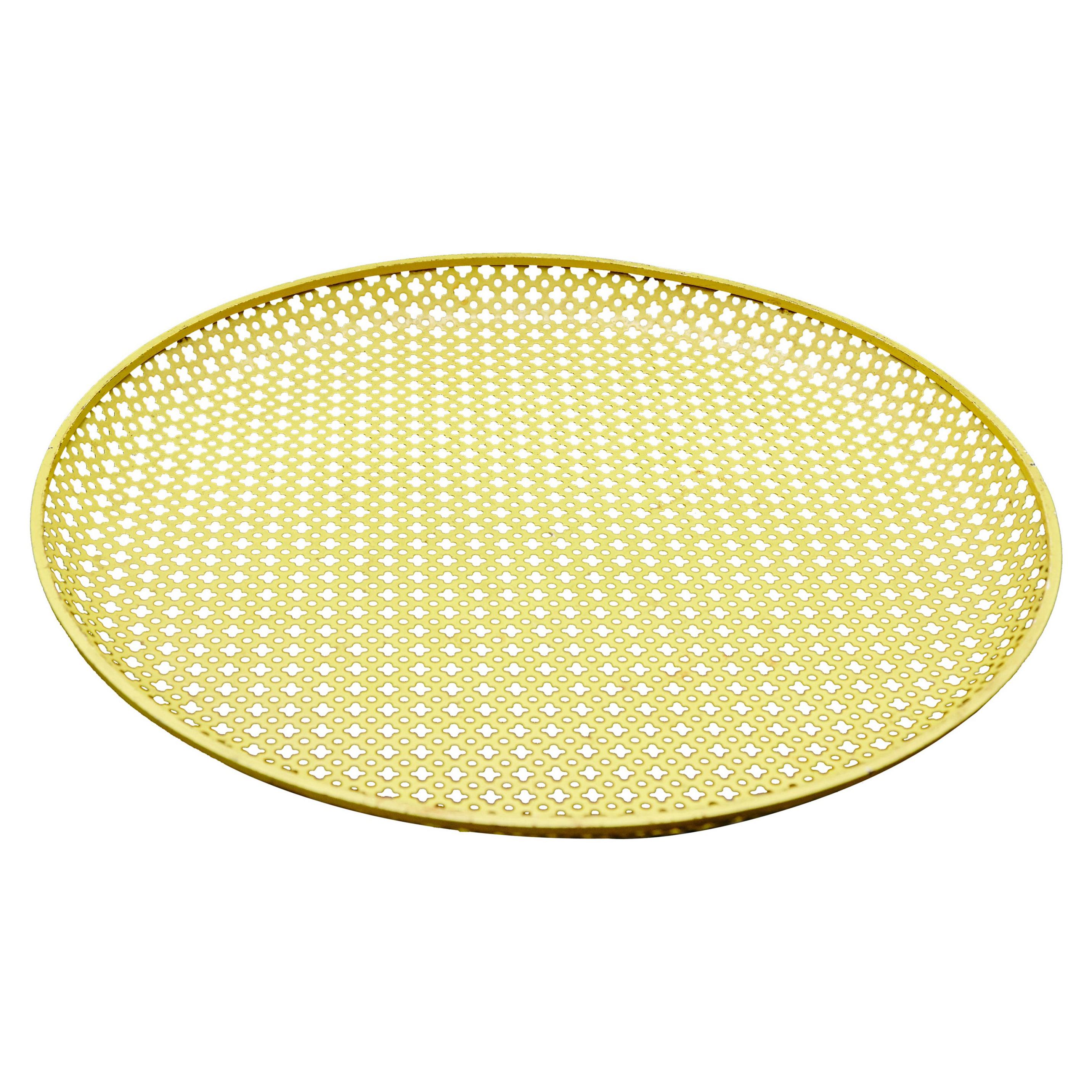 Mathieu Matégot Yellow Enameled Metal Plate, circa 1950