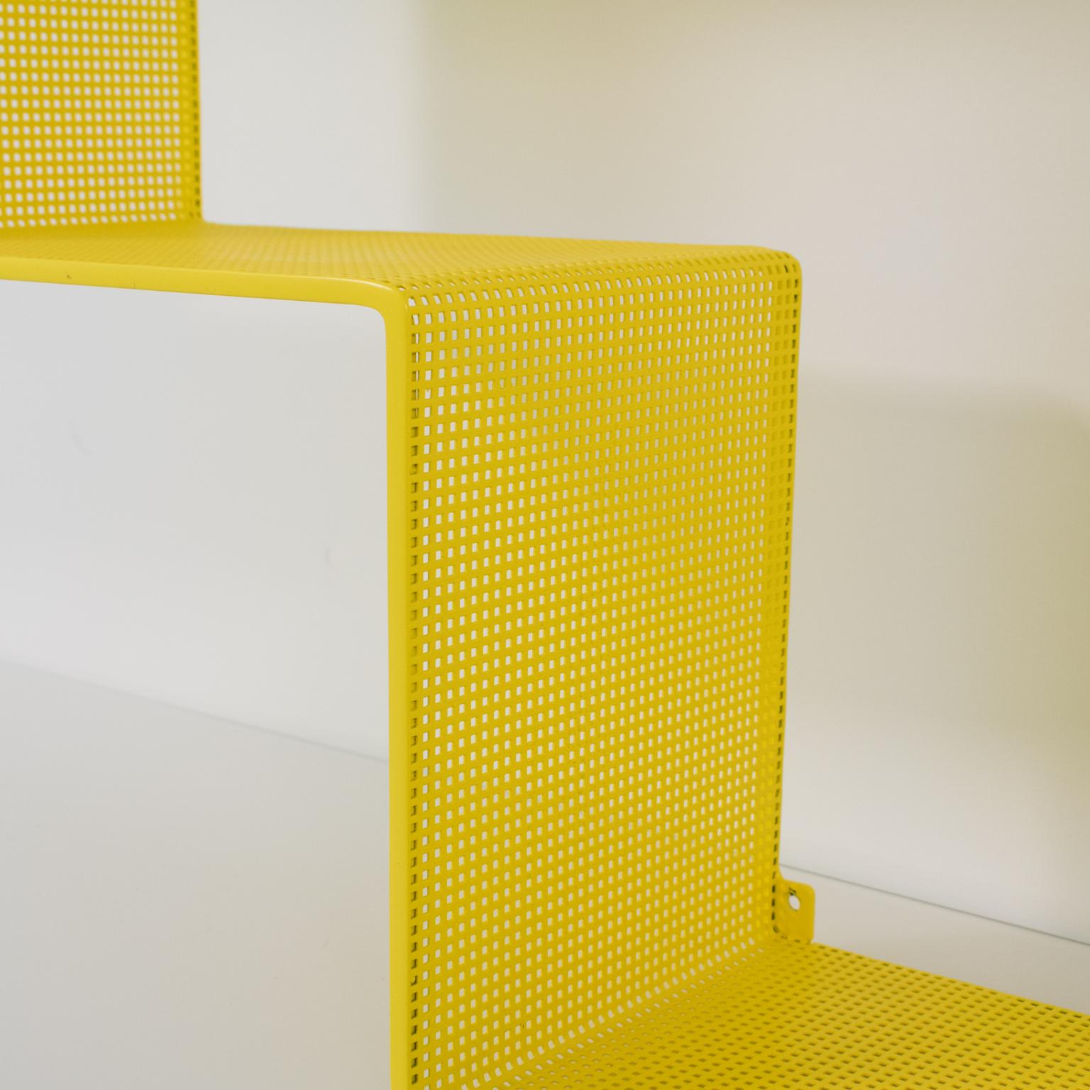 Mathieu Mategot Yellow Metal Dedal Wall Book Shelf 3