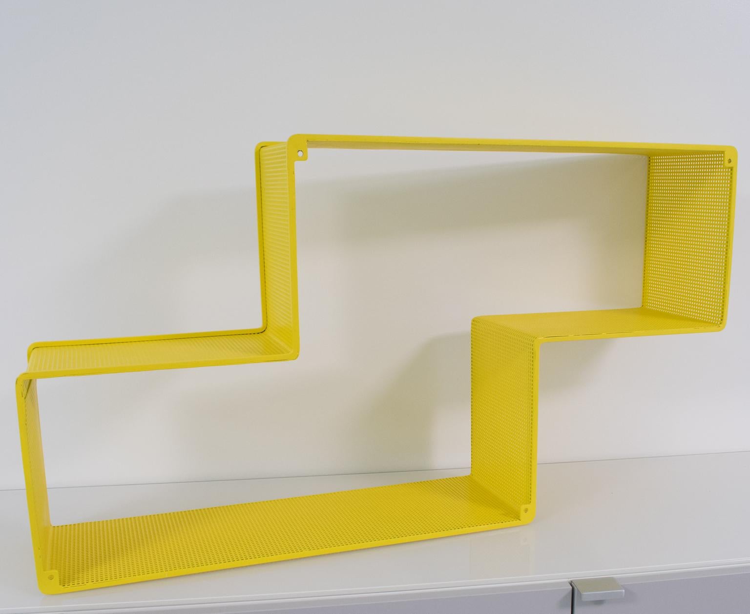 Mathieu Mategot Yellow Metal Dedal Wall Book Shelf 4