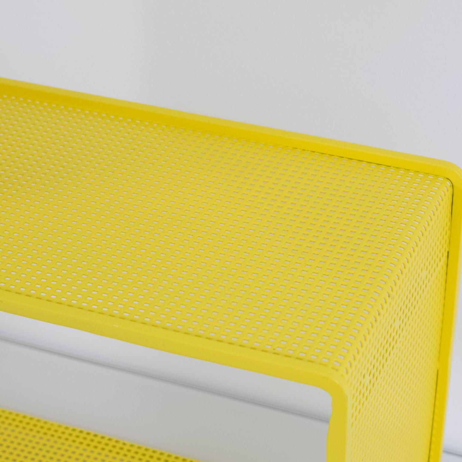 Mathieu Mategot Yellow Metal Dedal Wall Book Shelf 1
