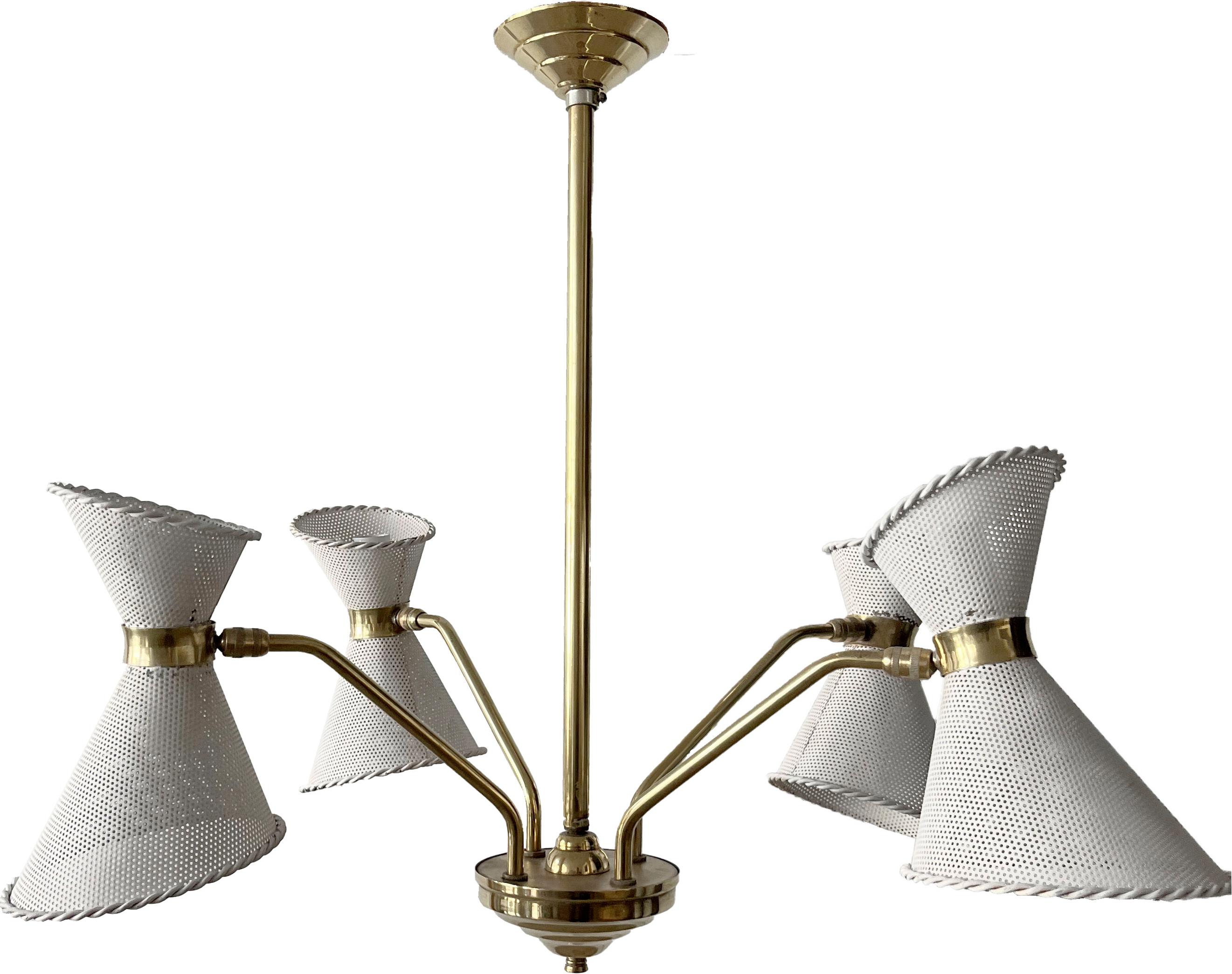 Mathieu Matégot's Chandelier, Designed in France in 1950 In Excellent Condition For Sale In Barcelona, ES