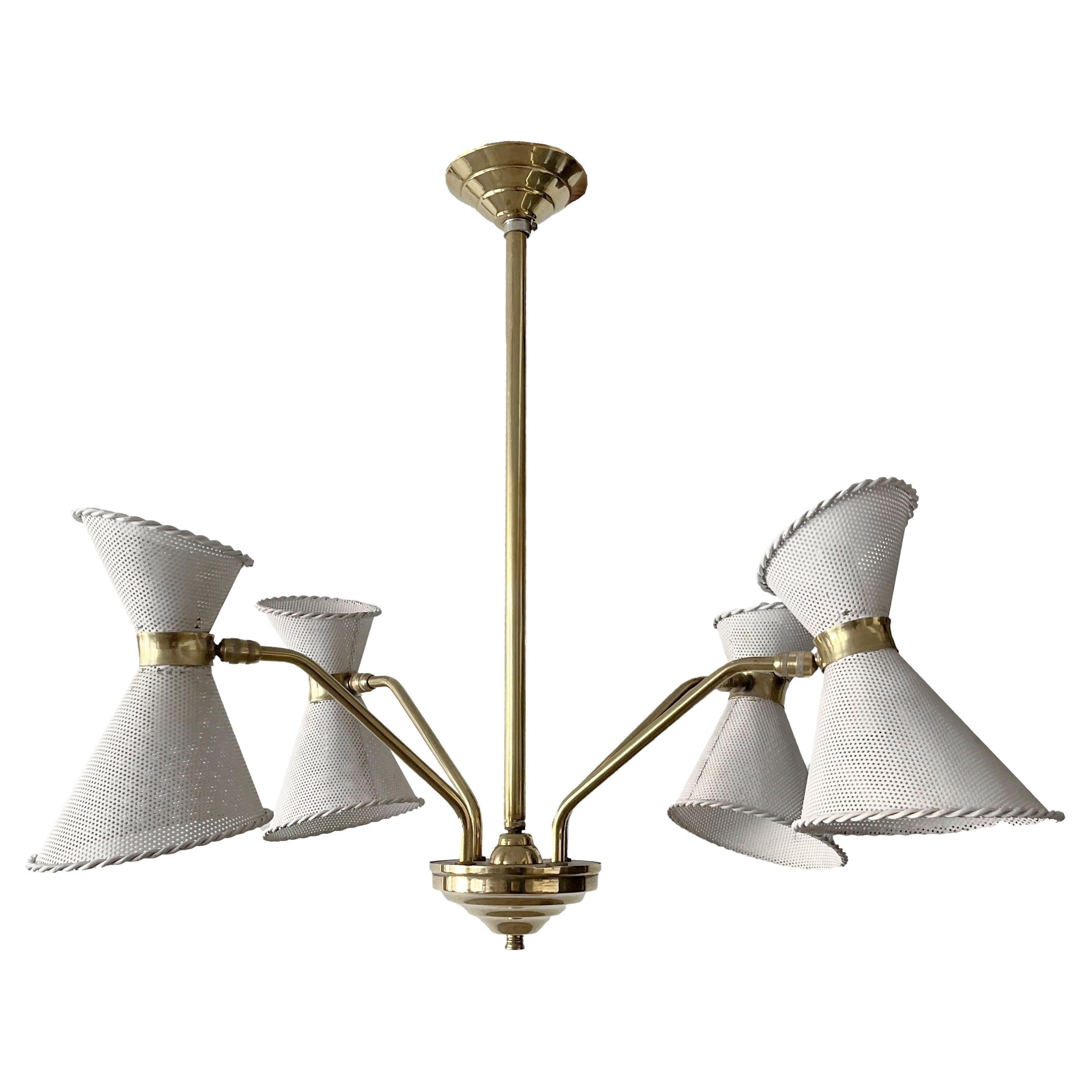 Lampadario di Mathieu Matégot, progettato in Francia nel 1950 in vendita