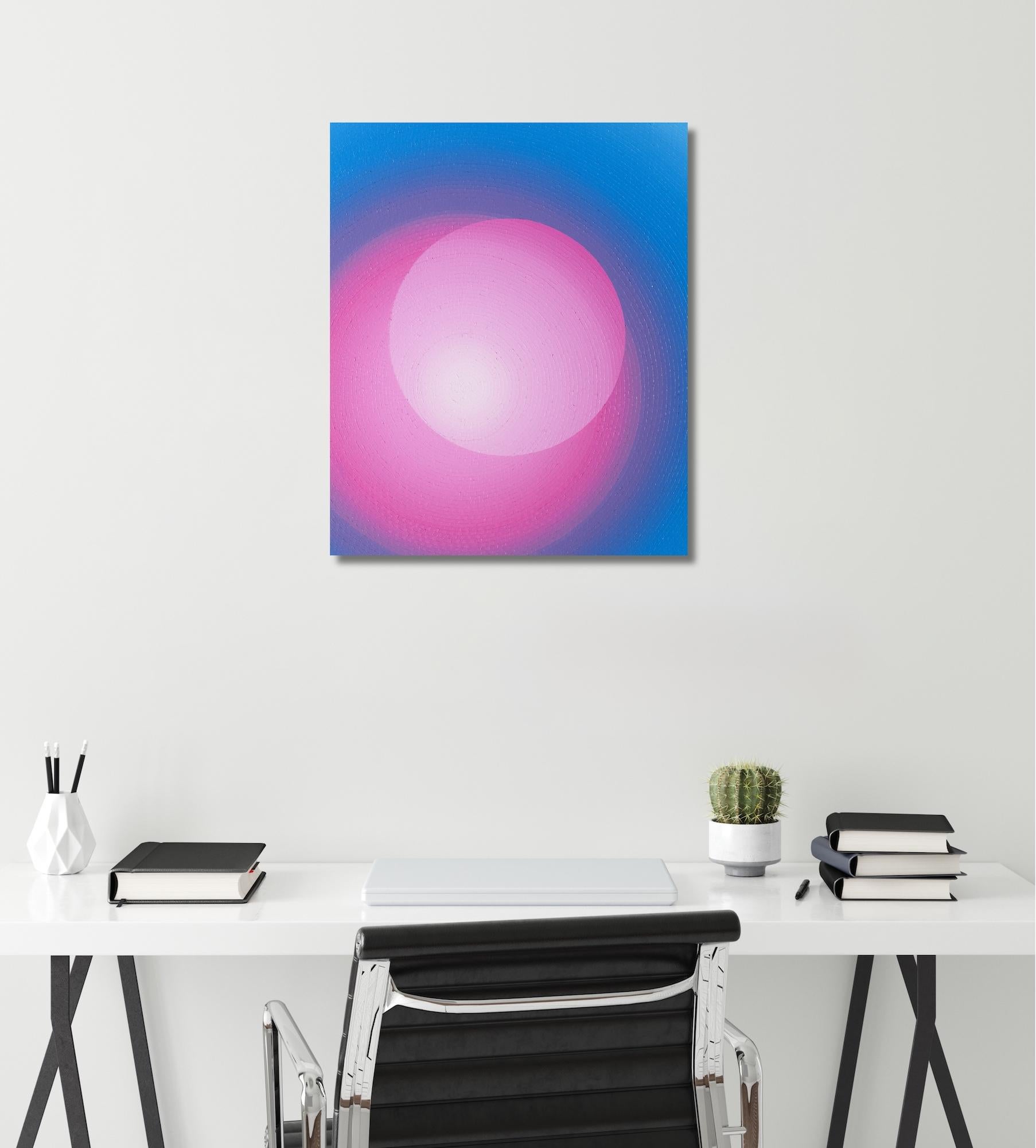Azure Vine 1 von Mathieu Piffeteau – Abstraktes Gemälde, Farbbewertung, Illusion im Angebot 1