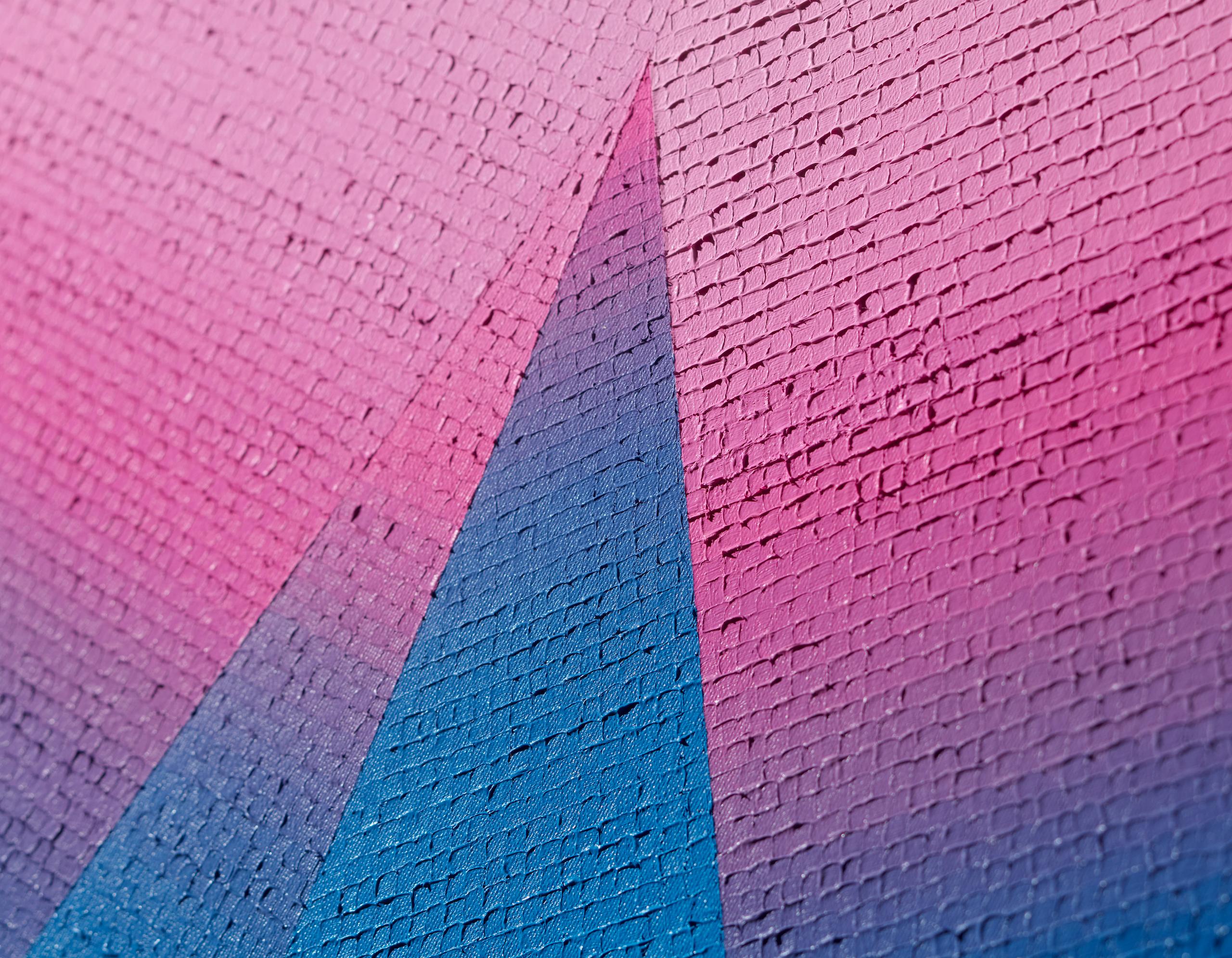 Azure Vine 2 de Mathieu Piffeteau - Pintura abstracta, gradación de colores, ilusión en venta 3