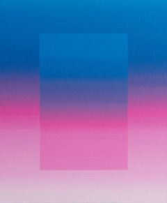 Azure Vine 3 by Mathieu Piffeteau - Abstract painting, color gradation, illusion