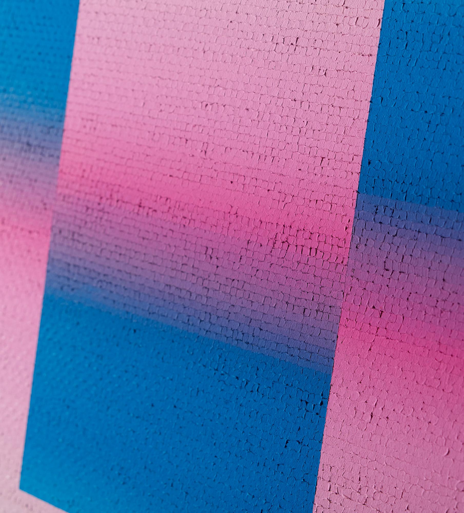 Azure Vine 4 von Mathieu Piffeteau – Abstraktes Gemälde, Farbbewertung, Illusion im Angebot 5