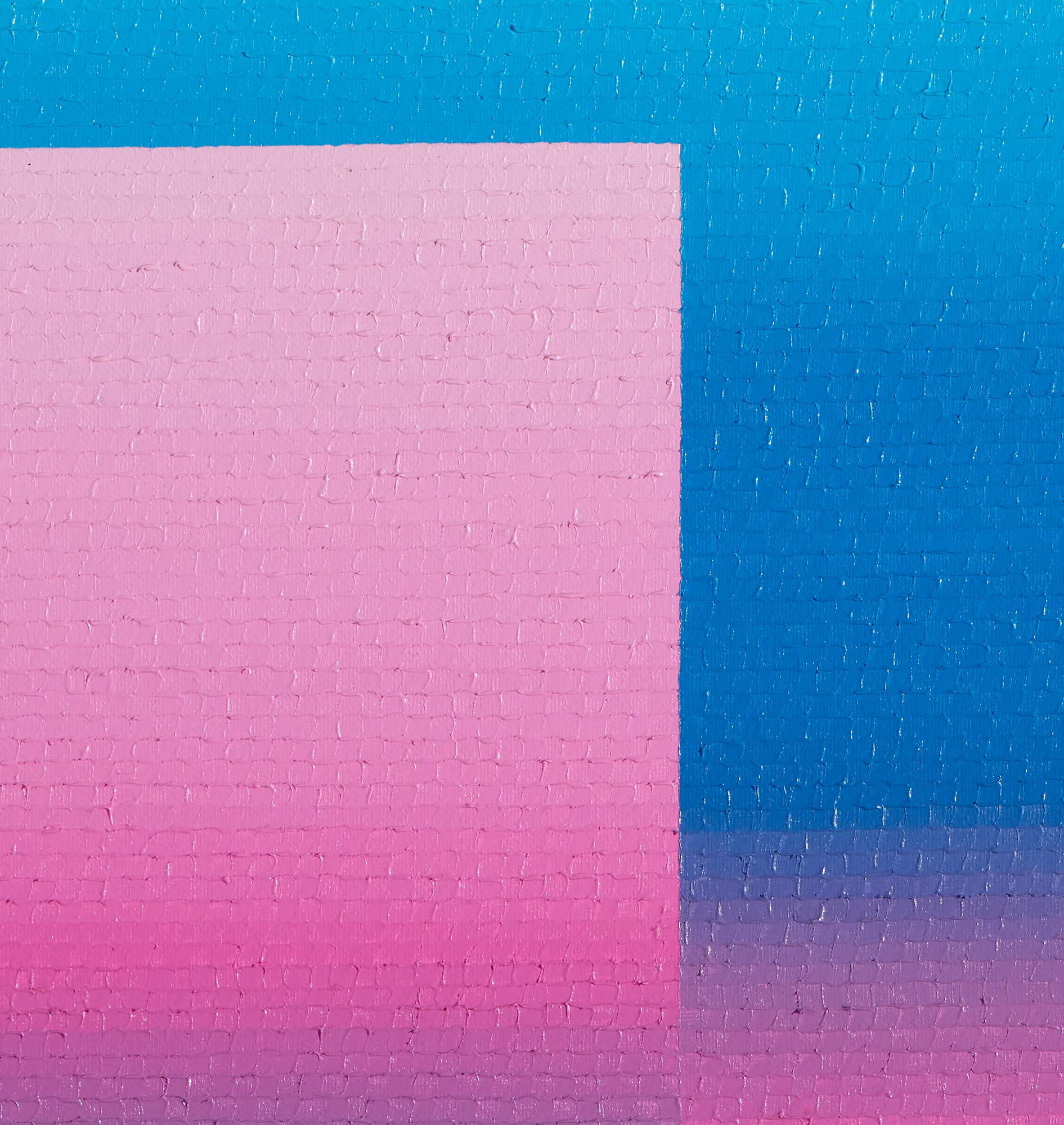 Azure Vine de Mathieu Piffeteau - conjunto de 4 cuadros abstractos, azul y rosa en venta 9