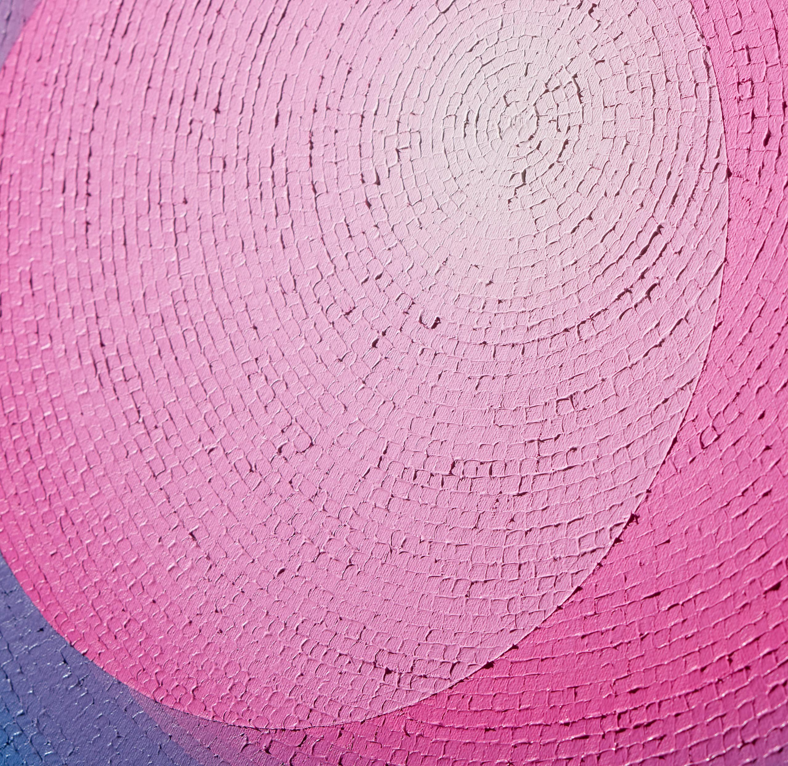 Azure Vine de Mathieu Piffeteau - conjunto de 4 cuadros abstractos, azul y rosa en venta 7