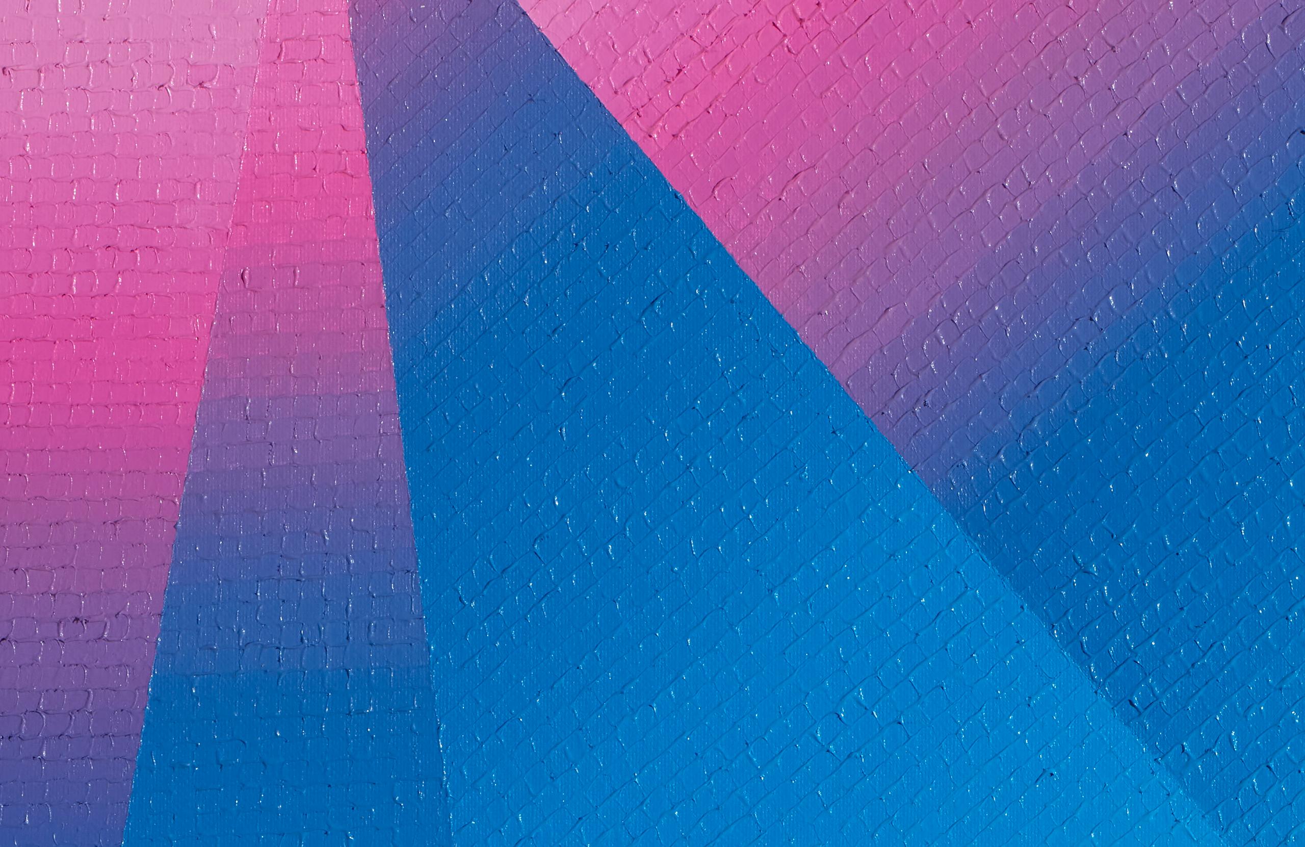 Azure Vine de Mathieu Piffeteau - conjunto de 4 cuadros abstractos, azul y rosa en venta 8