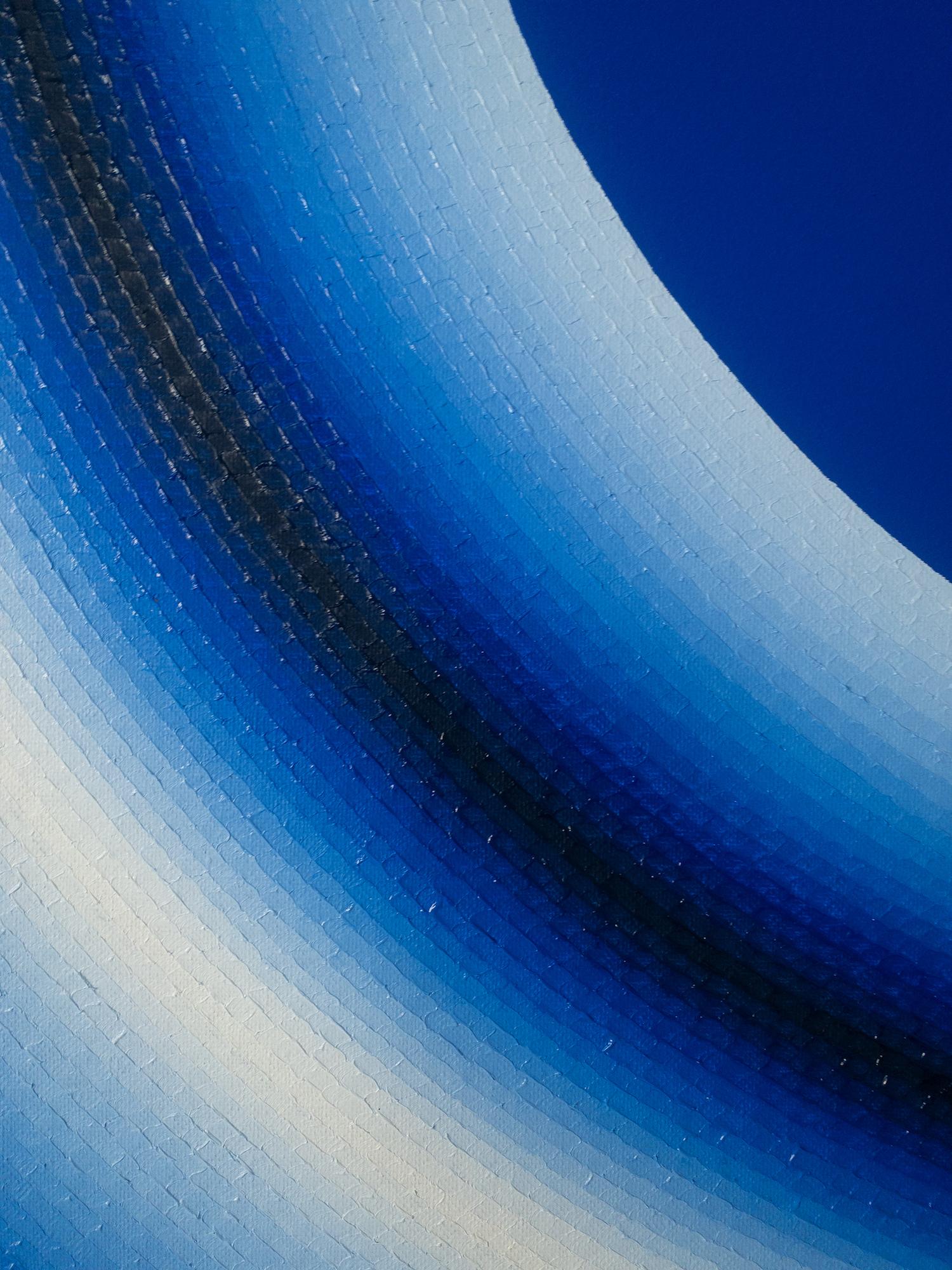 Blue Hole di Mathieu Piffeteau - Pittura astratta, gradazione di colore, illusione in vendita 9