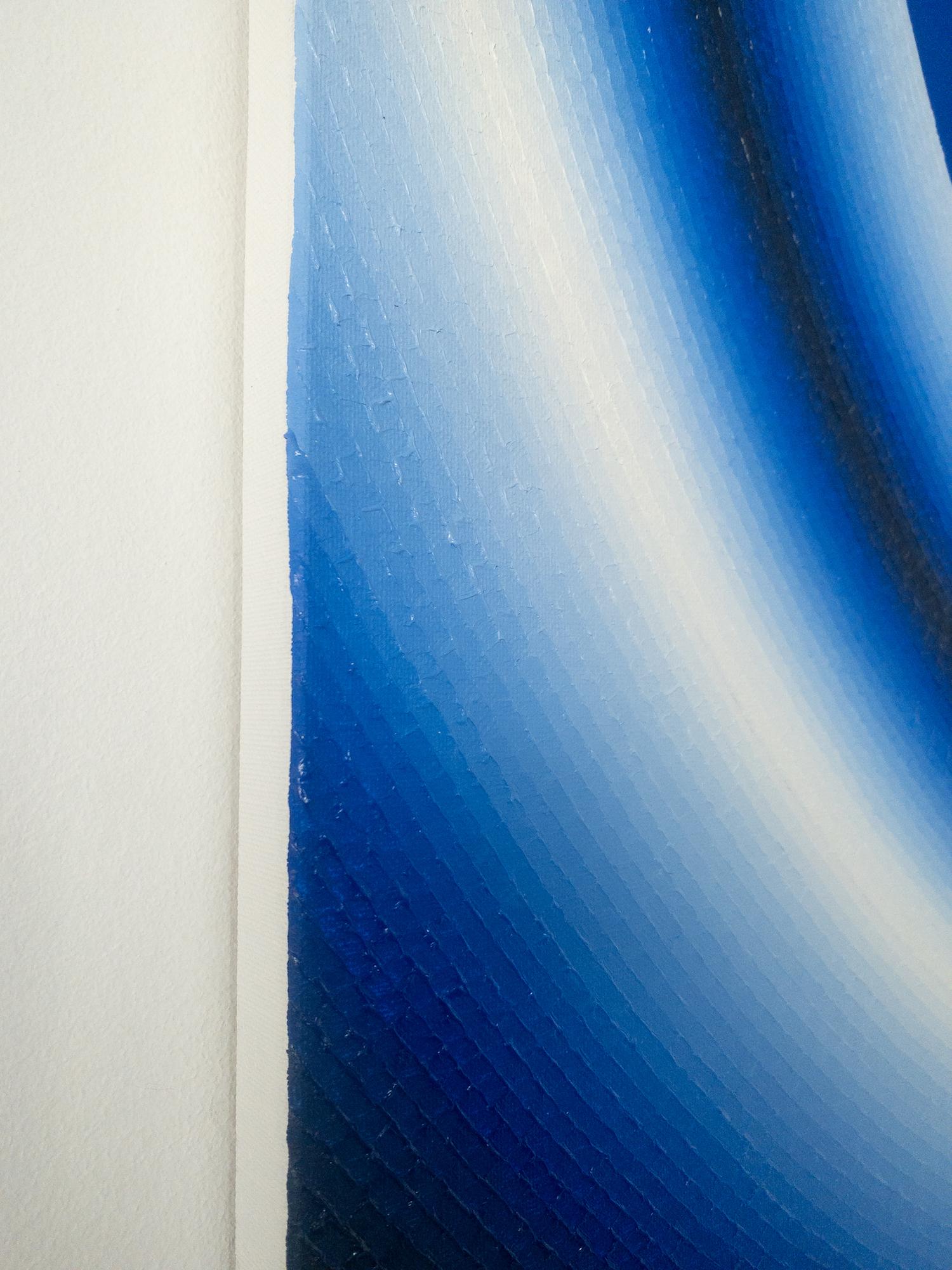 Blue Hole di Mathieu Piffeteau - Pittura astratta, gradazione di colore, illusione in vendita 12