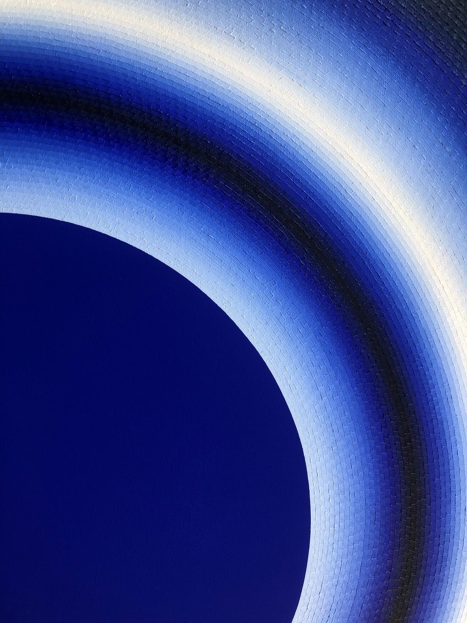 Blue Hole di Mathieu Piffeteau - Pittura astratta, gradazione di colore, illusione in vendita 4