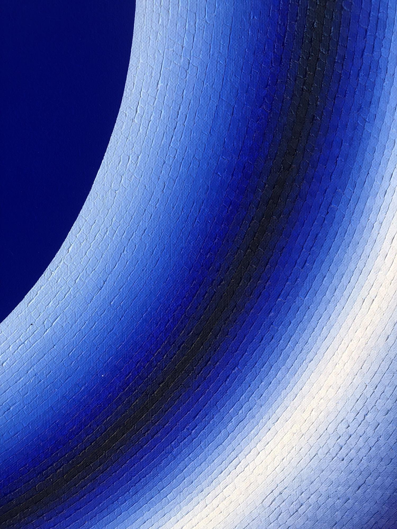 Blue Hole di Mathieu Piffeteau - Pittura astratta, gradazione di colore, illusione in vendita 7