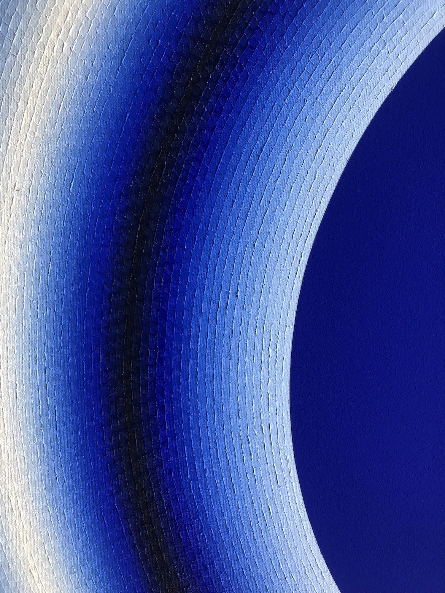 Blue Hole di Mathieu Piffeteau - Pittura astratta, gradazione di colore, illusione in vendita 8