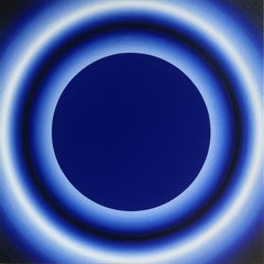 Blue Hole by Mathieu Piffeteau - Abstract painting, color gradation, illusion