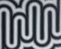 Blur 1 by Mathieu Piffeteau - Abstract painting, optical illusion, black 
white