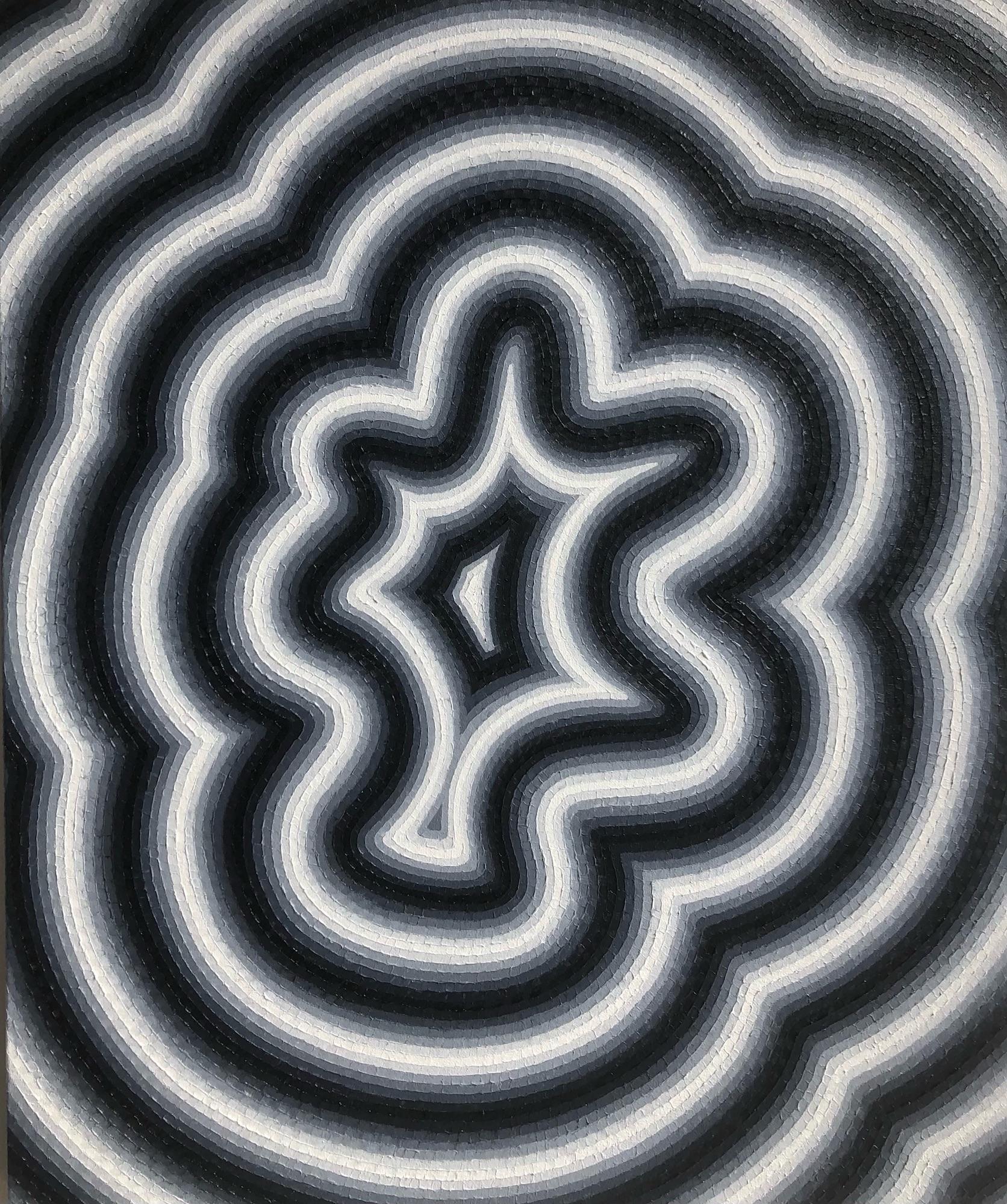 Blur 2 is a unique oil on canvas painting by contemporary artist Mathieu Piffeteau, dimensions are 65 × 54 cm (25.6 × 21.3 in).  
The artwork is signed, sold unframed and comes with a certificate of authenticity.   

The artist employs a unique and