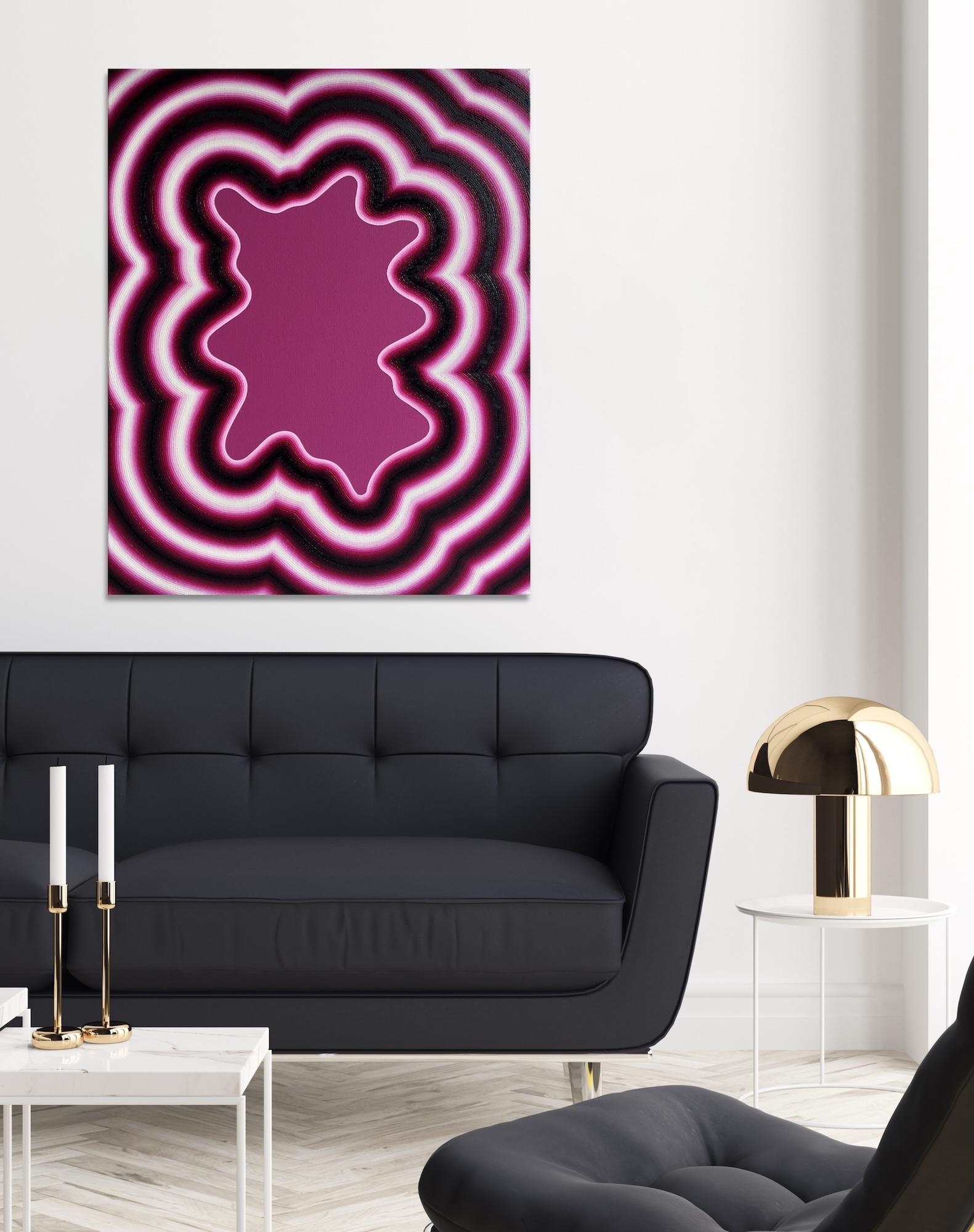Cellule de Mathieu Piffeteau - Pintura abstracta, gradación de colores, ilusión en venta 1