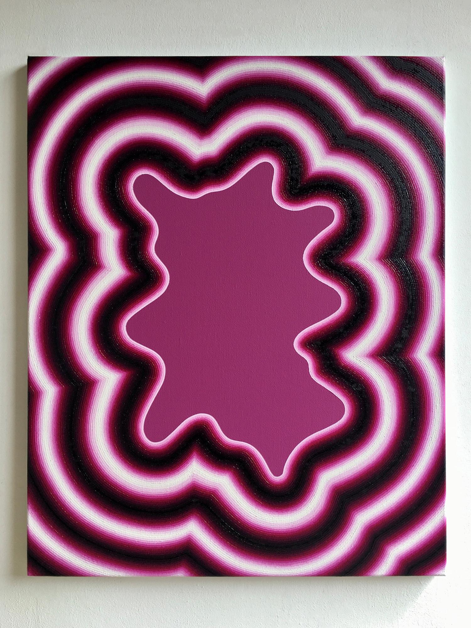 Cellule de Mathieu Piffeteau - Pintura abstracta, gradación de colores, ilusión en venta 2