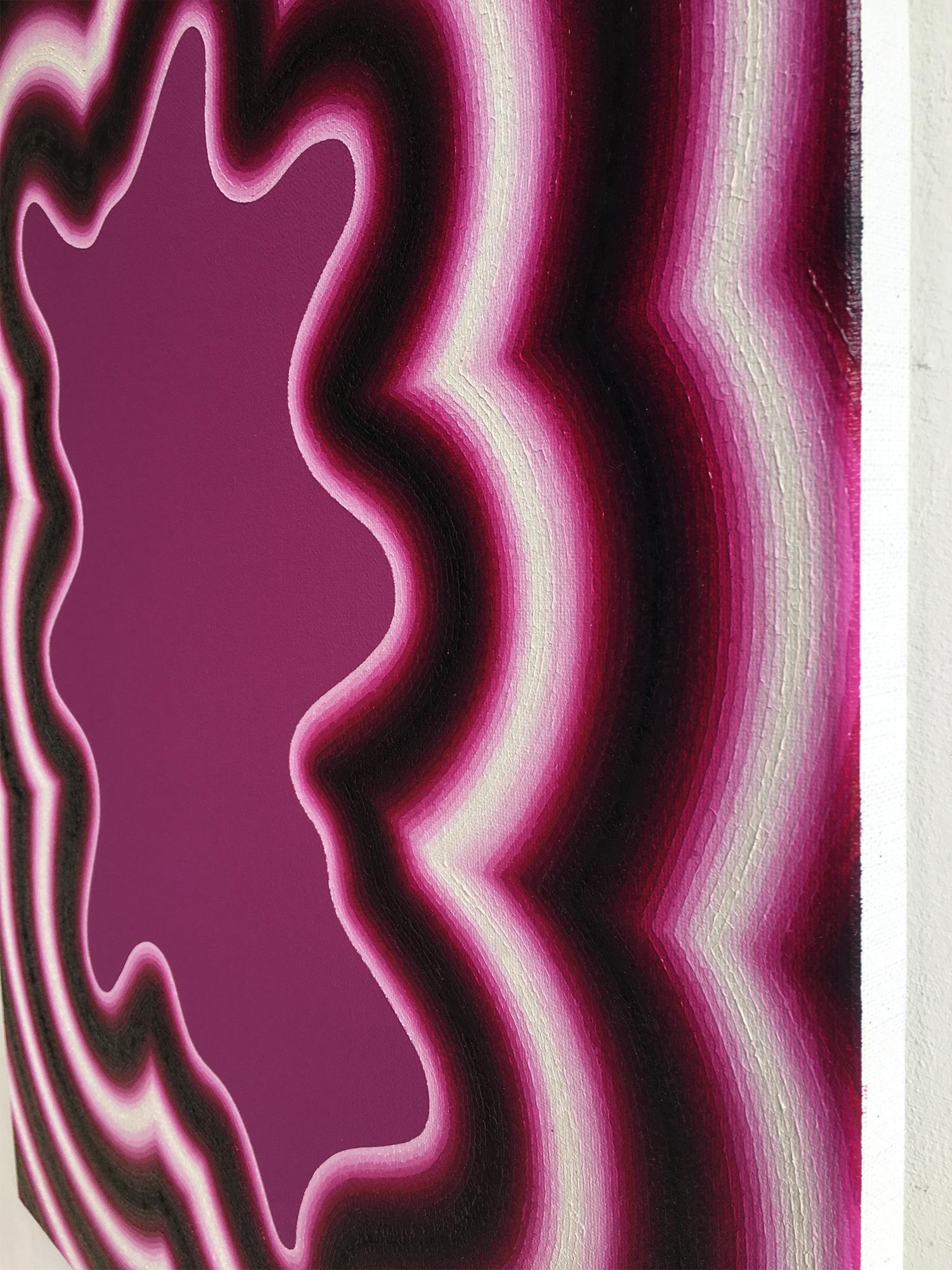 Cellule de Mathieu Piffeteau - Pintura abstracta, gradación de colores, ilusión en venta 3