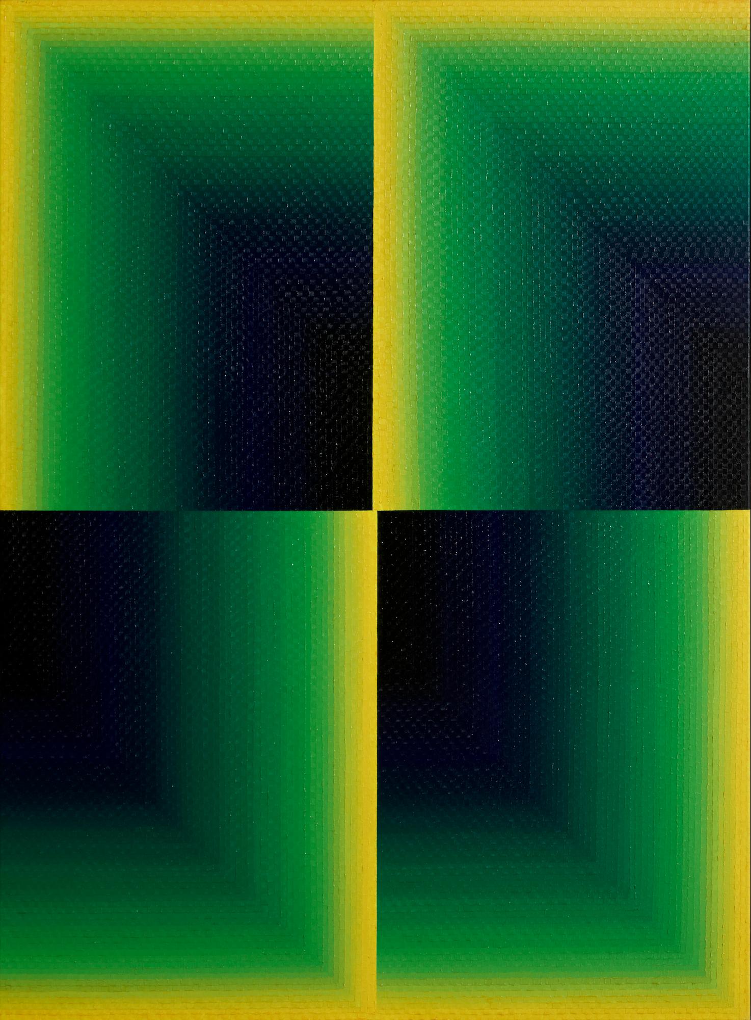 Dido 1, Tribute to Julian Hoeber by Mathieu Piffeteau - Abstract painting, green