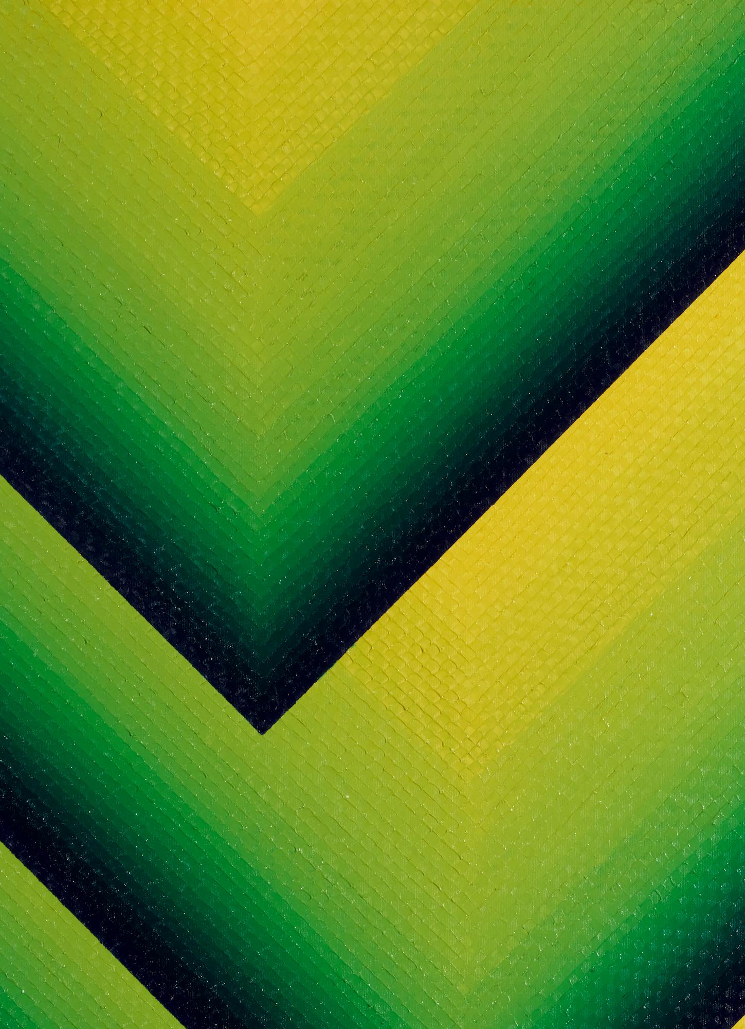 Dido 2, Hommage à Julian Hoeber par Mathieu Piffeteau, peinture abstraite, vert en vente 3