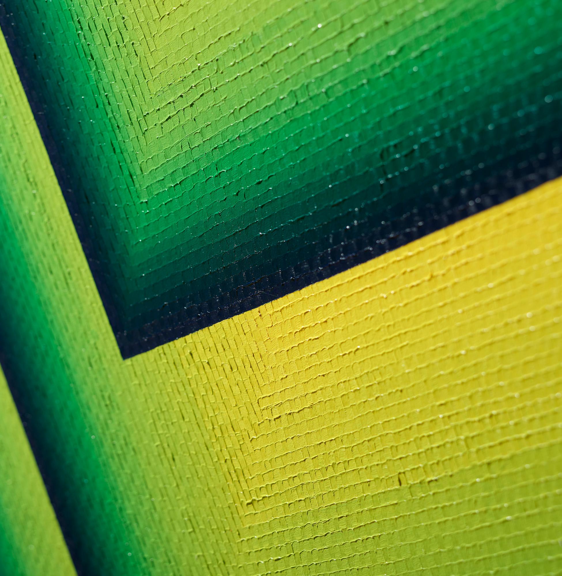 Dido 2, Hommage à Julian Hoeber par Mathieu Piffeteau, peinture abstraite, vert en vente 4