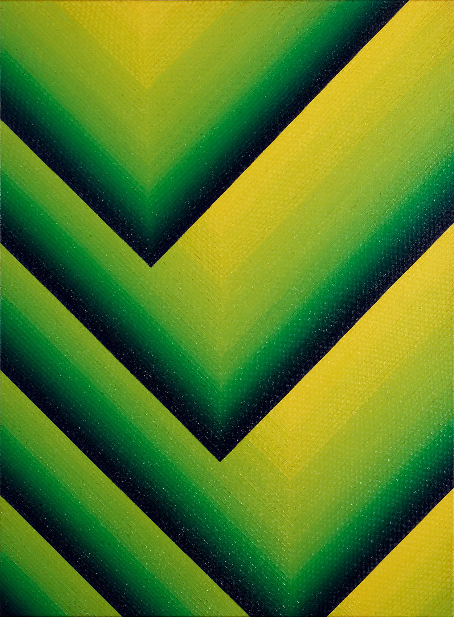 Dido 2, Hommage an Julian Hoeber von Mathieu Piffeteau – Abstraktes Gemälde, grün