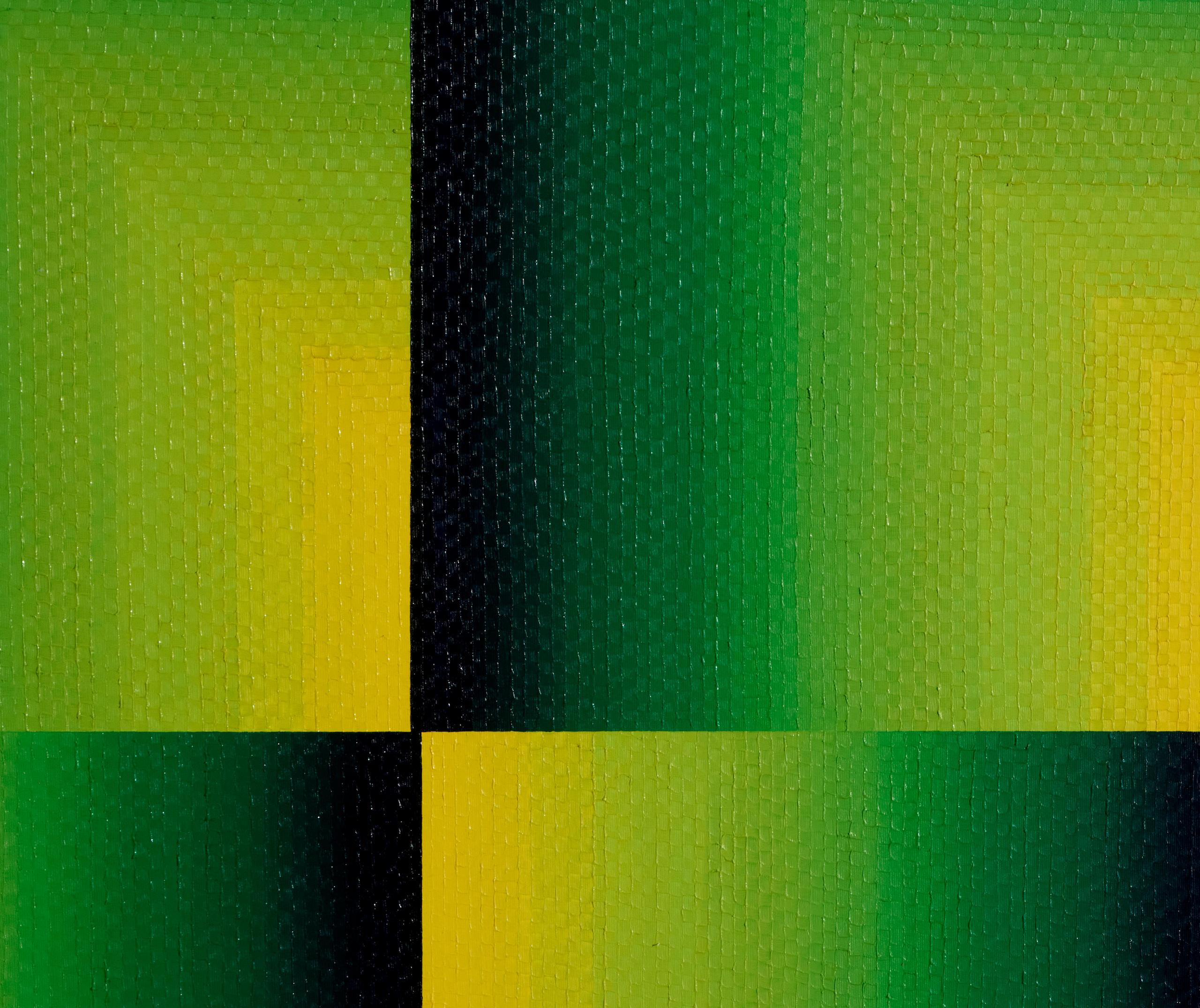 Dido 3, Tribute to Julian Hoeber by Mathieu Piffeteau - Abstract painting, green 4