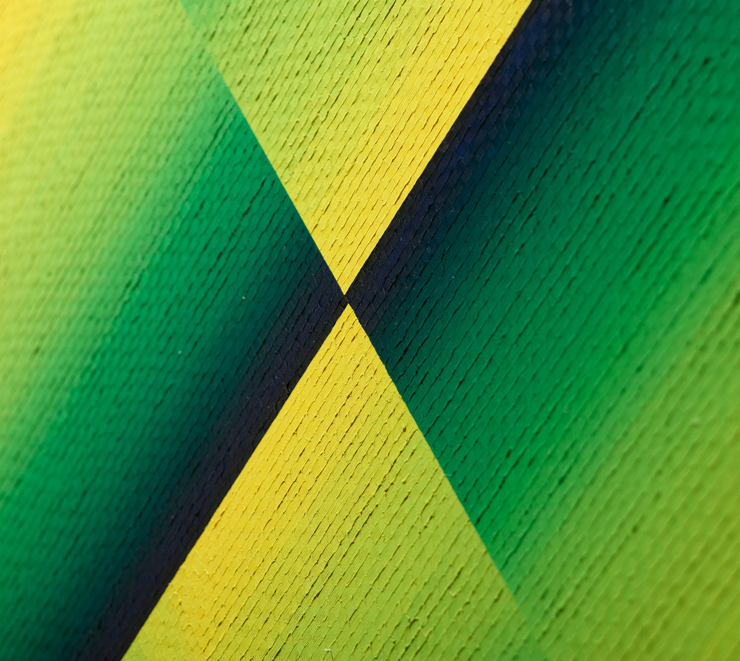 Dido 3, Tribute to Julian Hoeber by Mathieu Piffeteau - Abstract painting, green 5