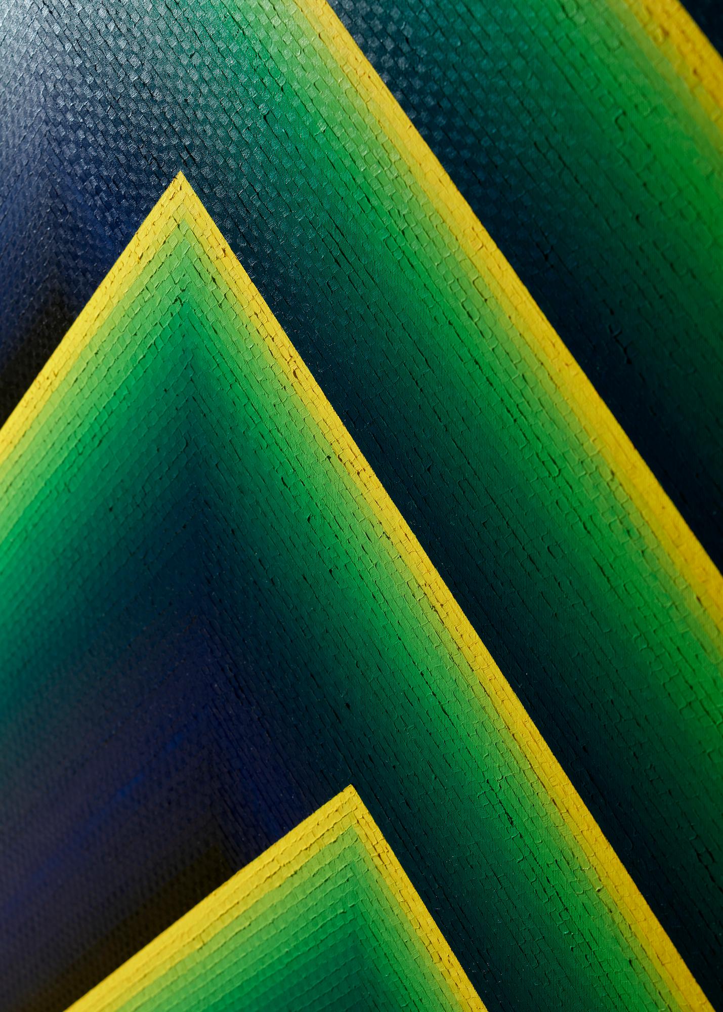 Dido 4, Hommage an Julian Hoeber von Mathieu Piffeteau – Abstraktes Gemälde, grün im Angebot 5