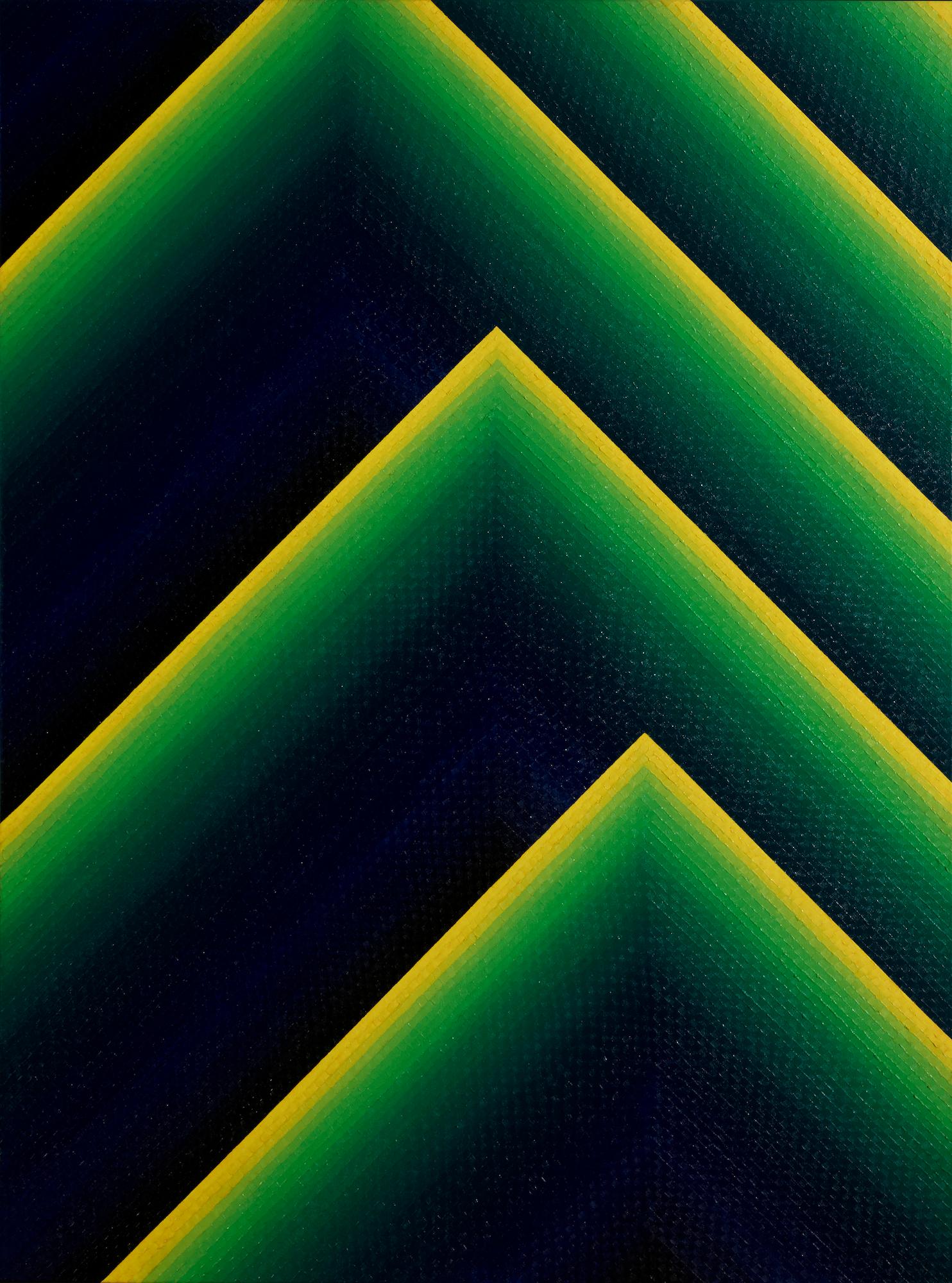 Dido 4, Hommage an Julian Hoeber von Mathieu Piffeteau – Abstraktes Gemälde, grün