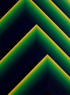 Dido 4, Hommage an Julian Hoeber von Mathieu Piffeteau – Abstraktes Gemälde, grün