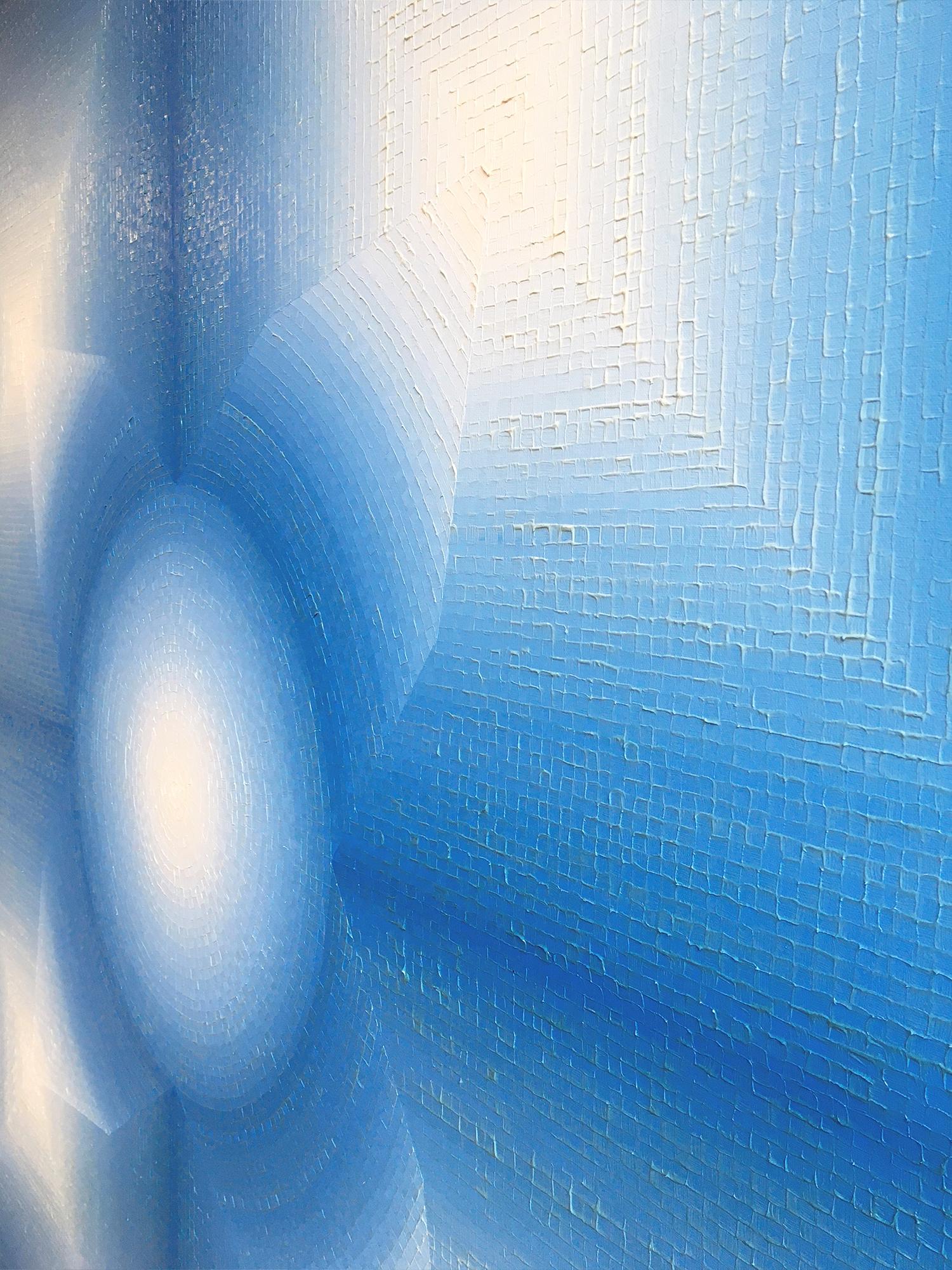 Discussion by Mathieu Piffeteau - Abstract painting, color gradation, illusion For Sale 9