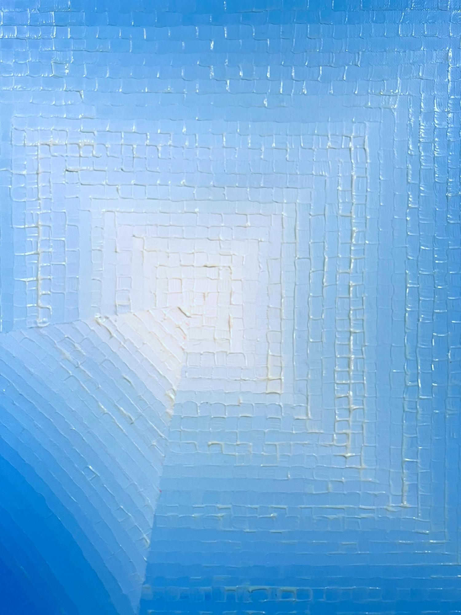 Discussion by Mathieu Piffeteau - Abstract painting, color gradation, illusion For Sale 10