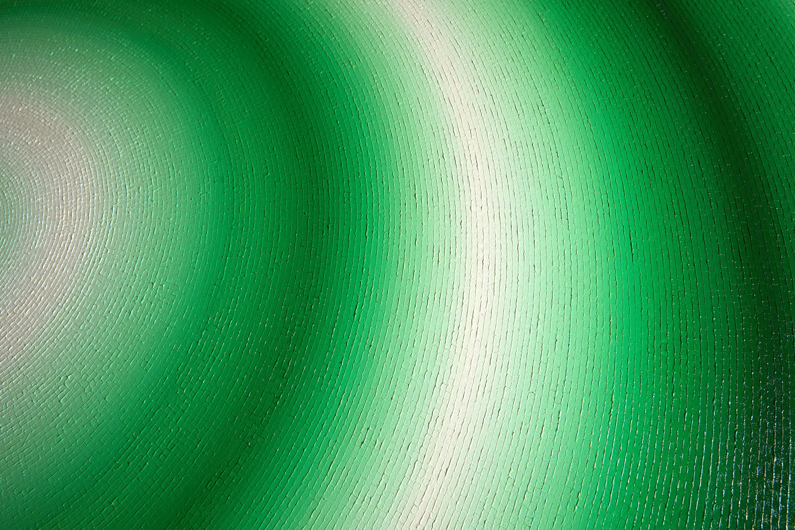 Naiad par Mathieu Piffeteau, peinture abstraite, gradation de couleurs, illusion, vert en vente 6