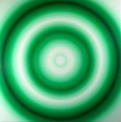 Naiad by Mathieu Piffeteau - Abstract painting, color gradation, illusion, green