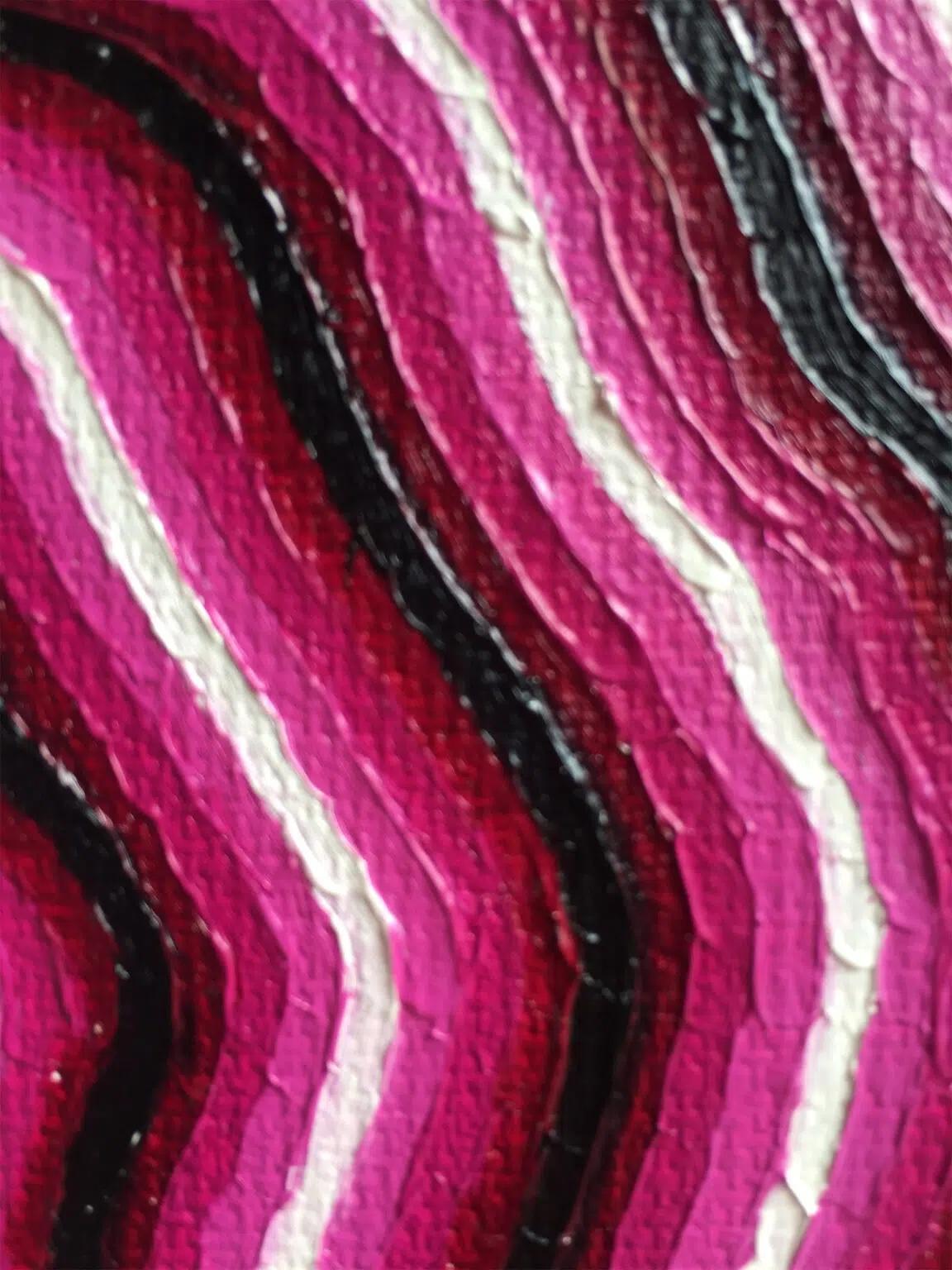 Organique by Mathieu Piffeteau - Abstract painting, illusion, pink, texture For Sale 4