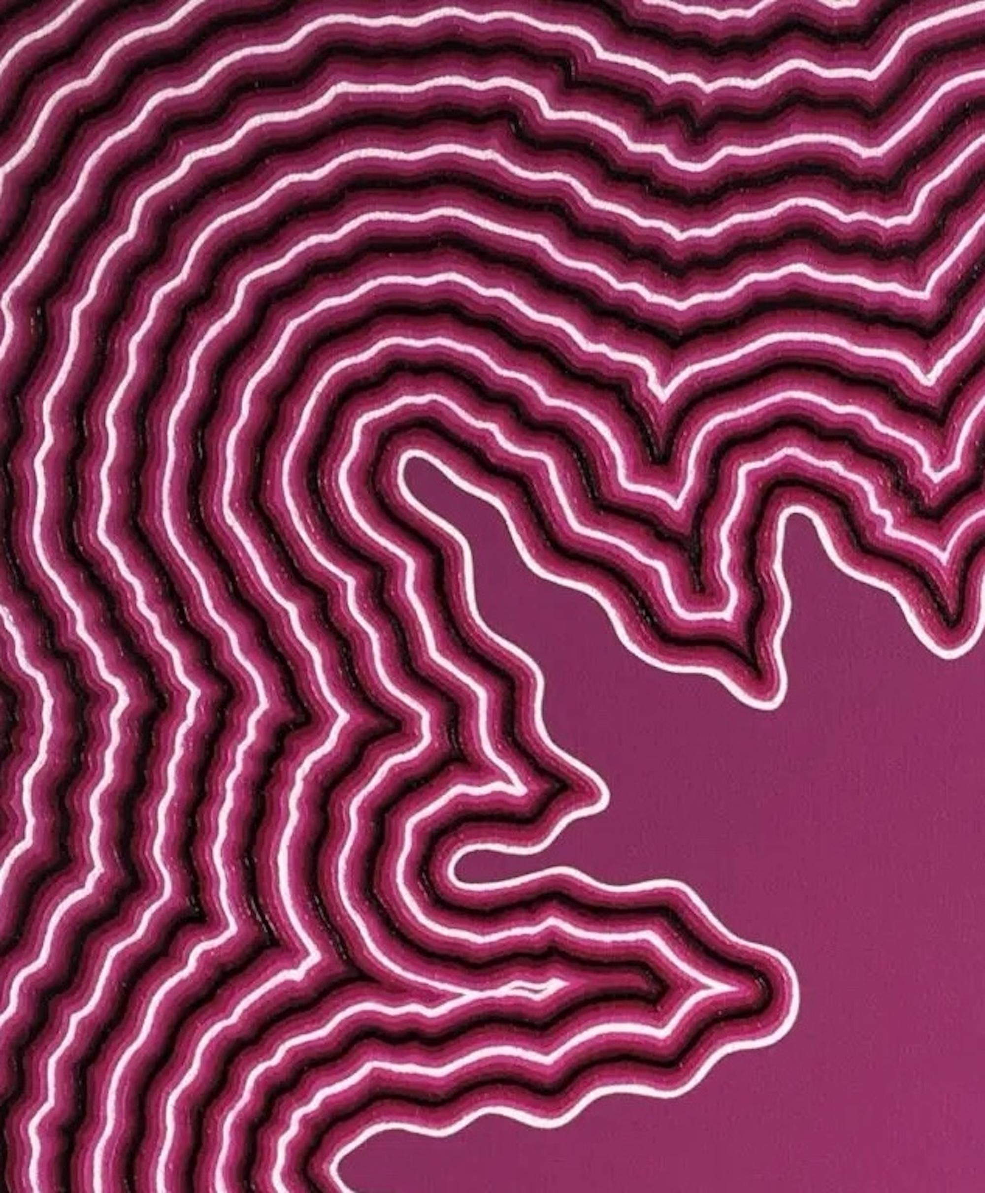 Organique by Mathieu Piffeteau - Abstract painting, illusion, pink, texture For Sale 5