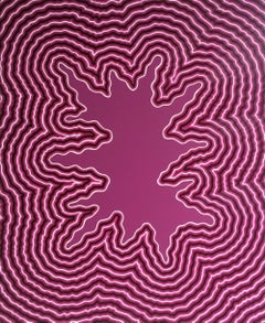 Organique by Mathieu Piffeteau - Abstract painting, illusion, pink, texture