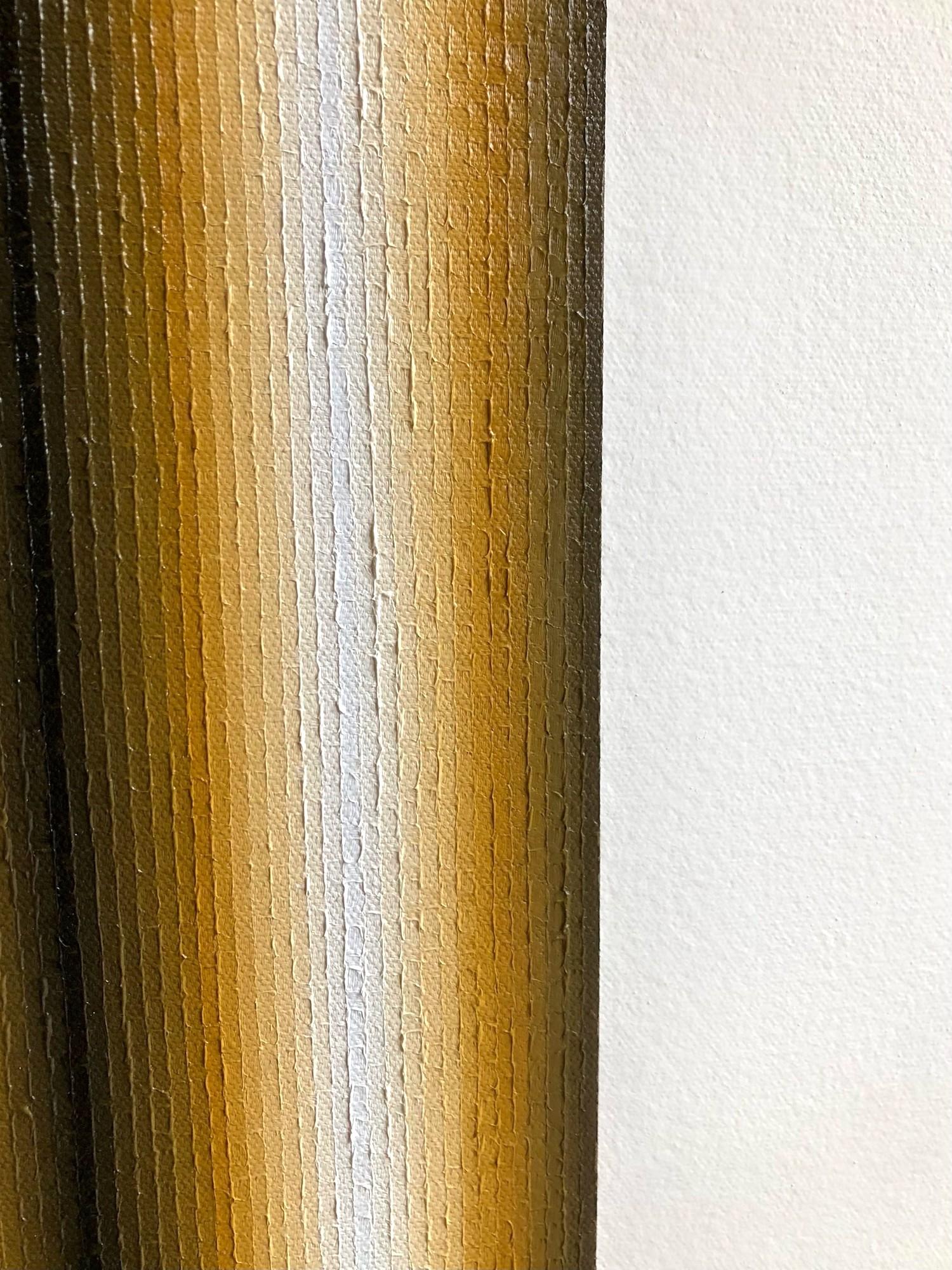 Station di Mathieu Piffeteau - Pittura astratta, illusione ottica, giallo in vendita 5