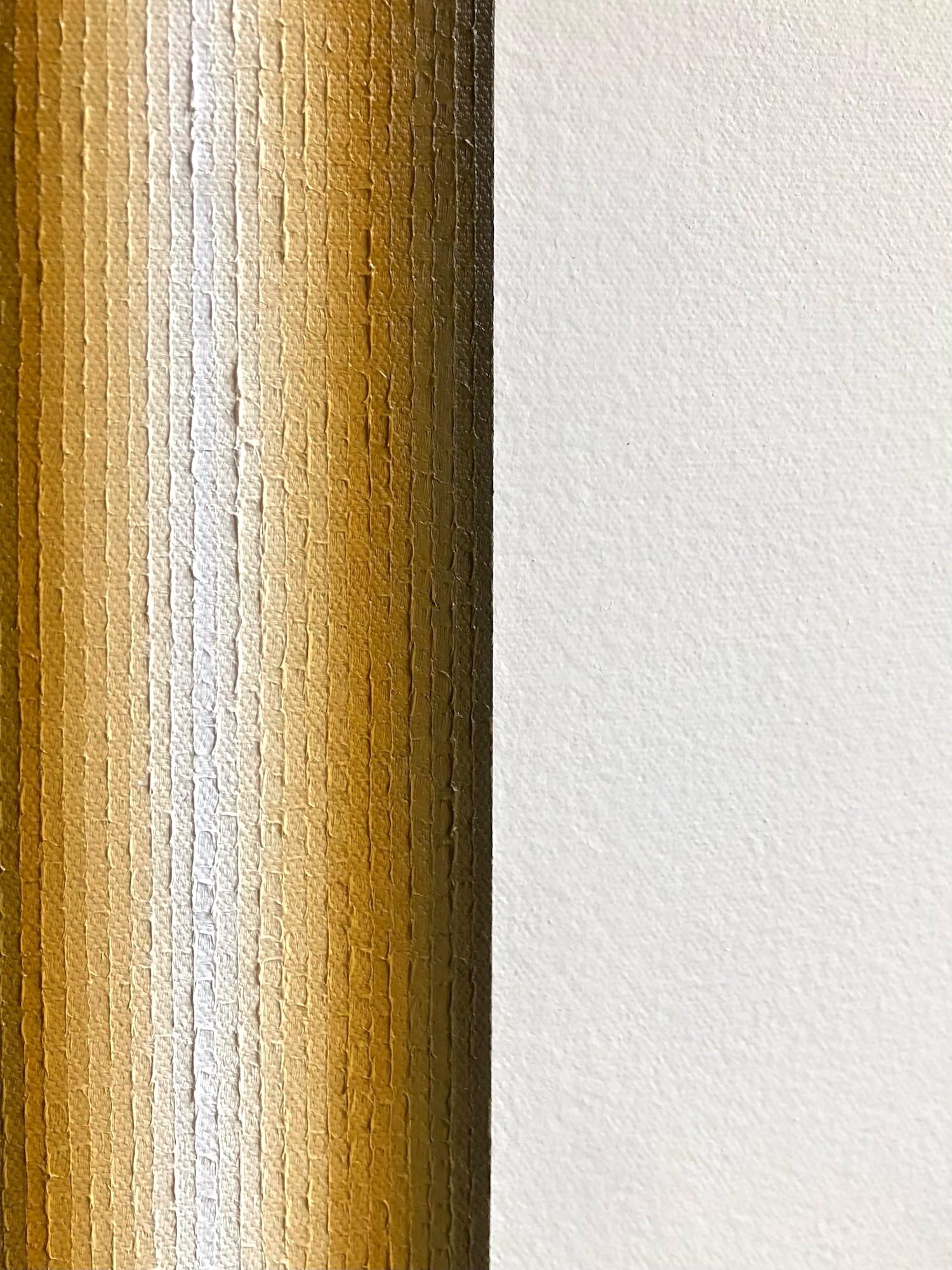 Station di Mathieu Piffeteau - Pittura astratta, illusione ottica, giallo in vendita 8